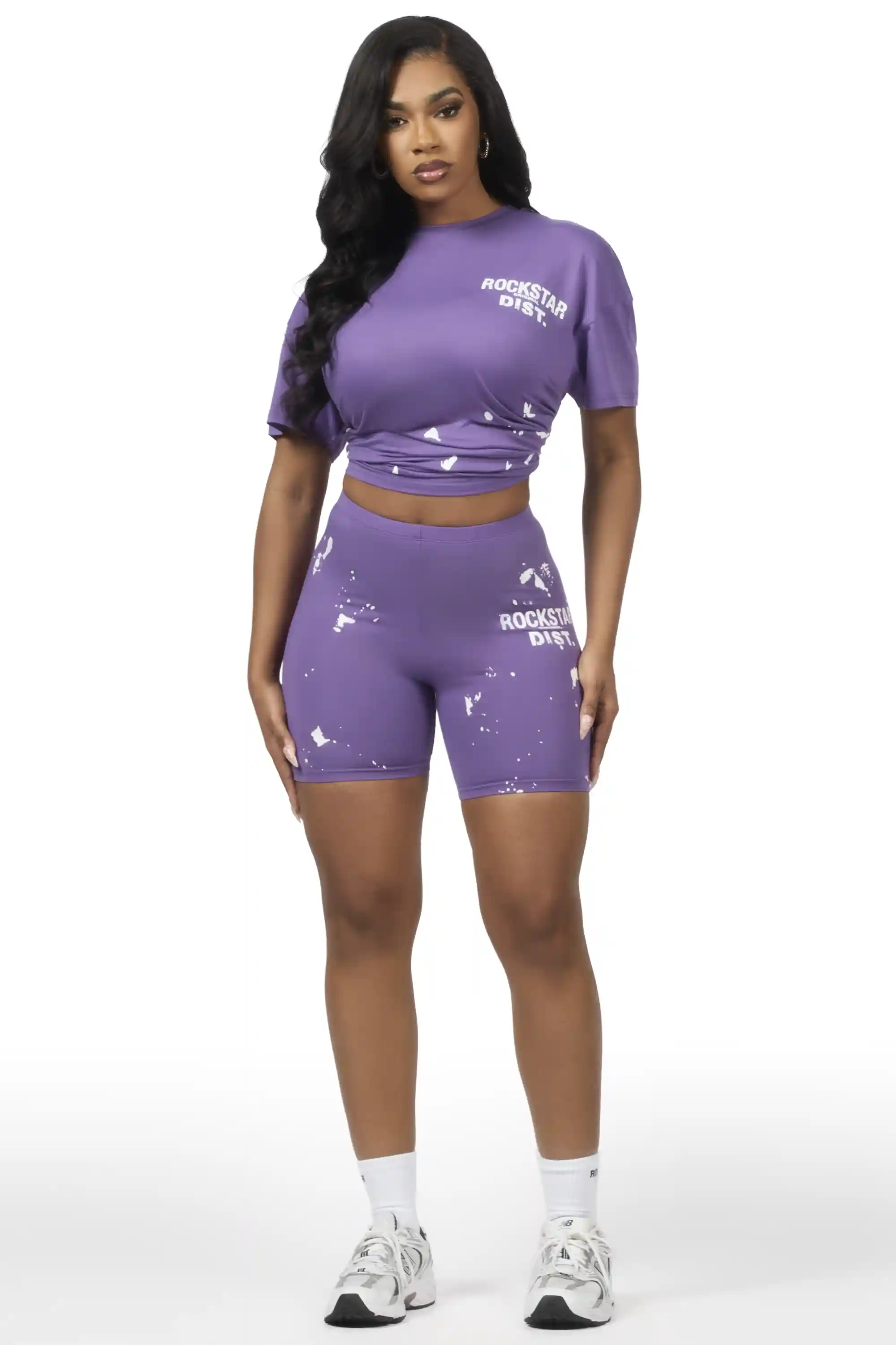 Living For It Purple Bike Short Set