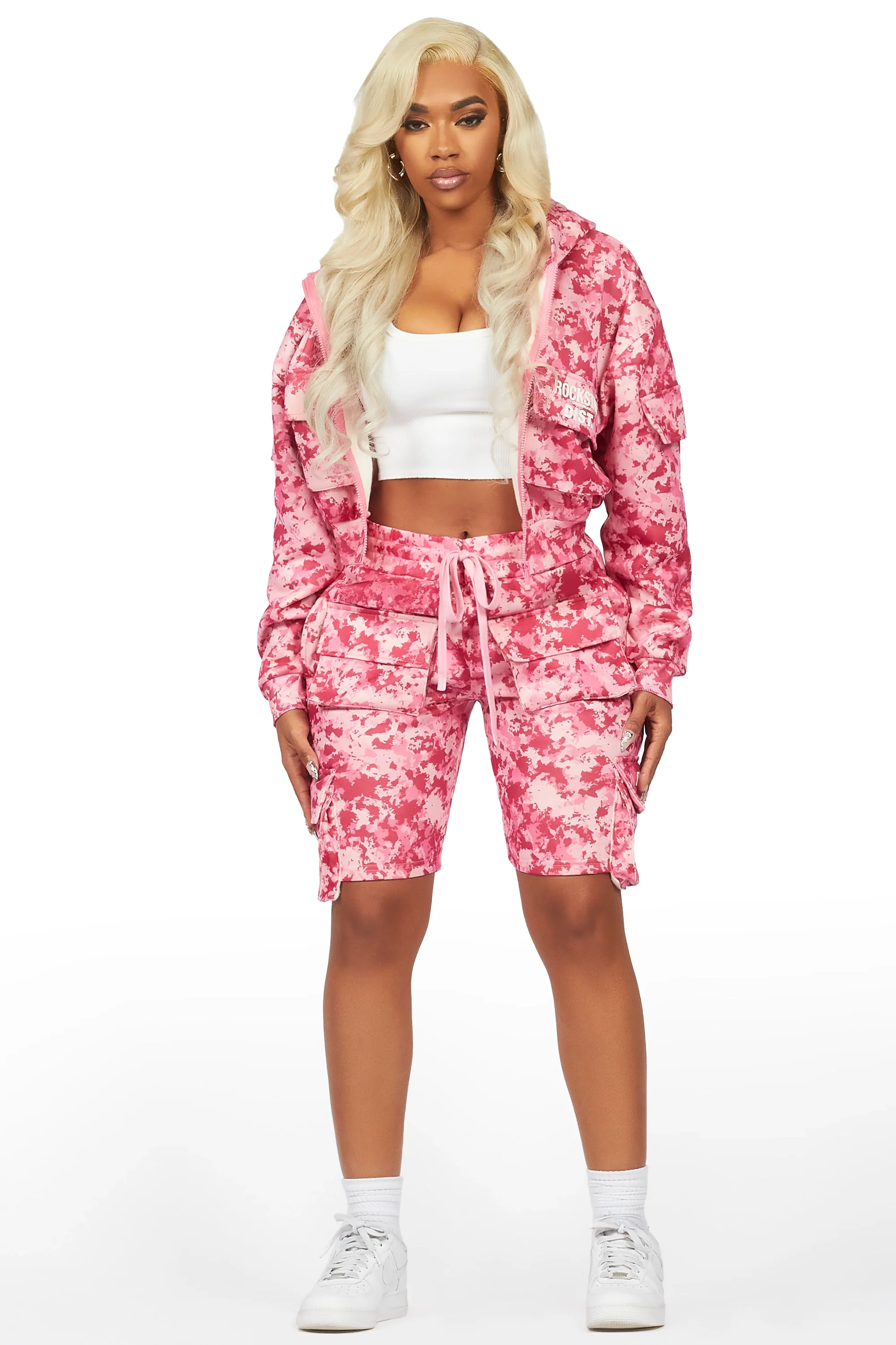 Shaneka Pink Digital Camo Cargo Short Set - Image 4