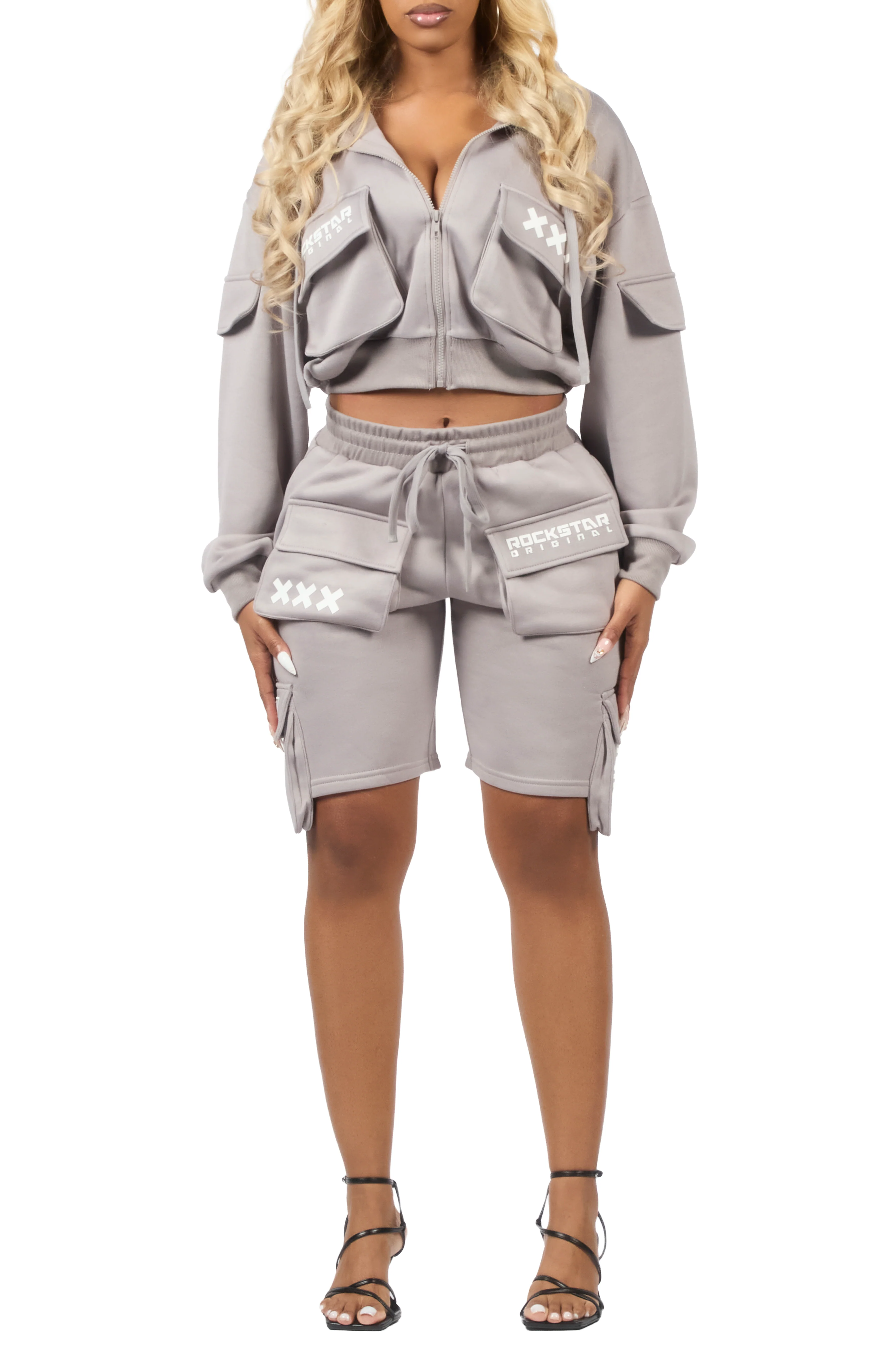 Natanya Grey Cargo Short Set - Image 10