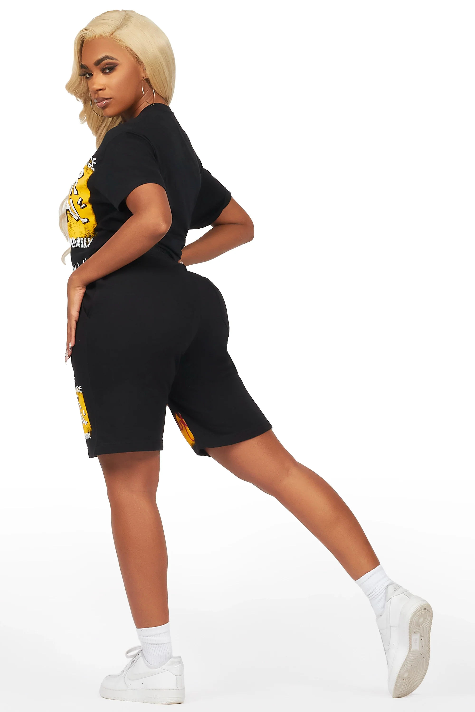 Bridgette Black T-Shirt Short Set - Image 8