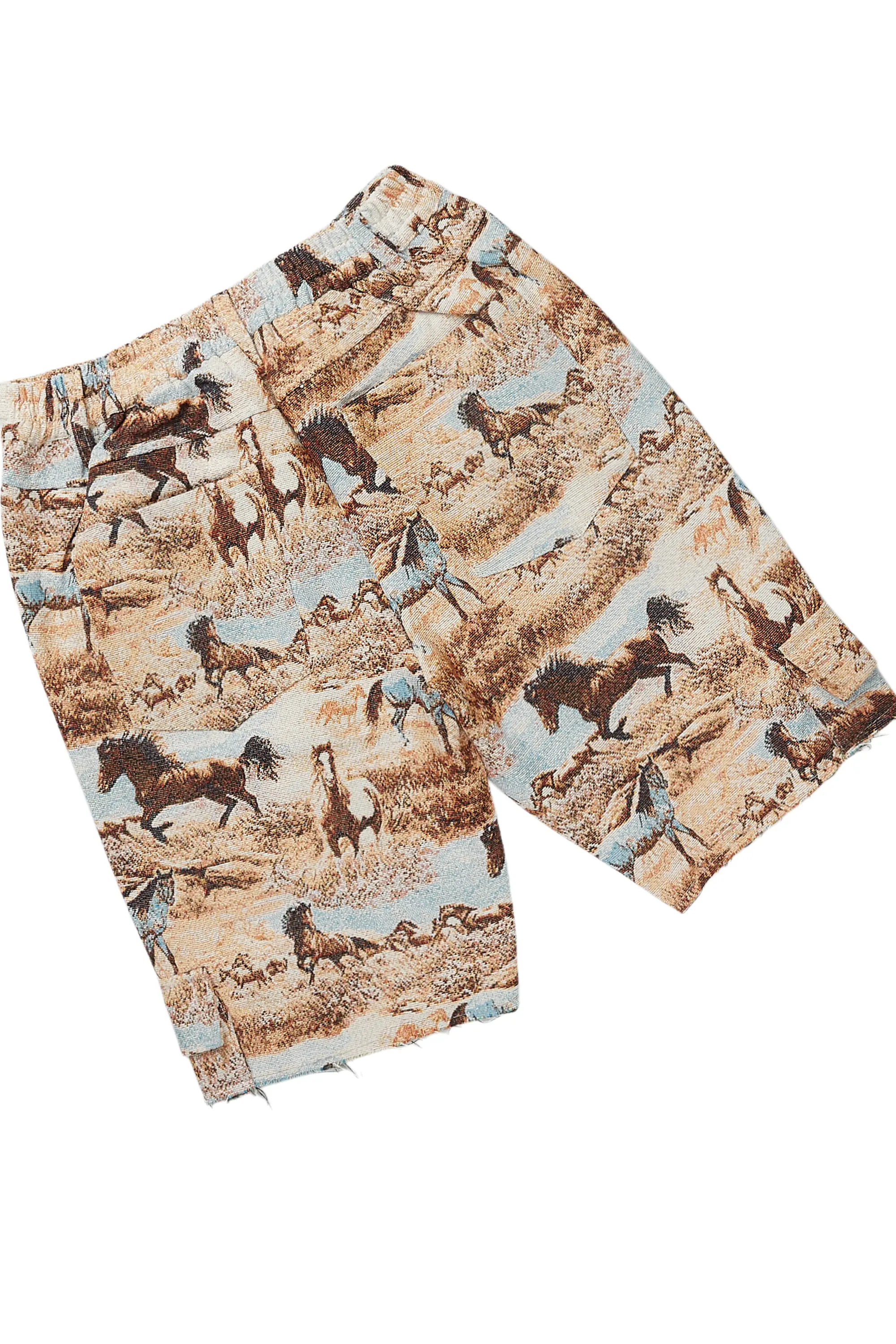 Denea White/Beige T-Shirt Short Set - Image 4