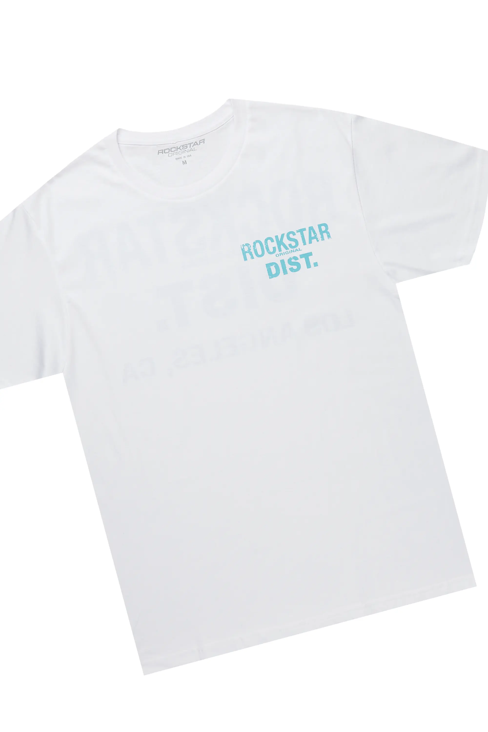 Andraila White/Blue T-Shirt Short Set - Image 2