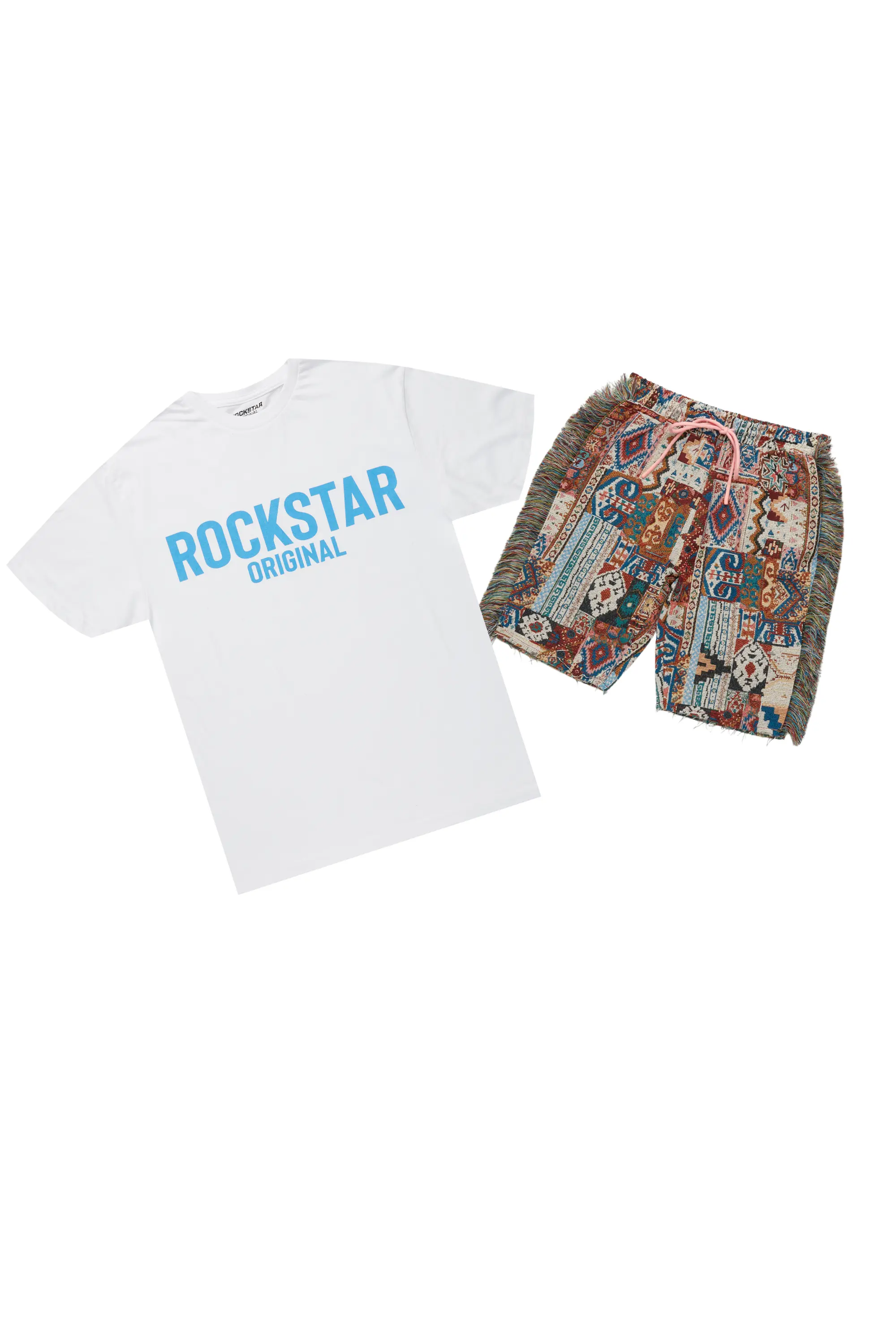 Joliet White/Beige T-Shirt Short Set