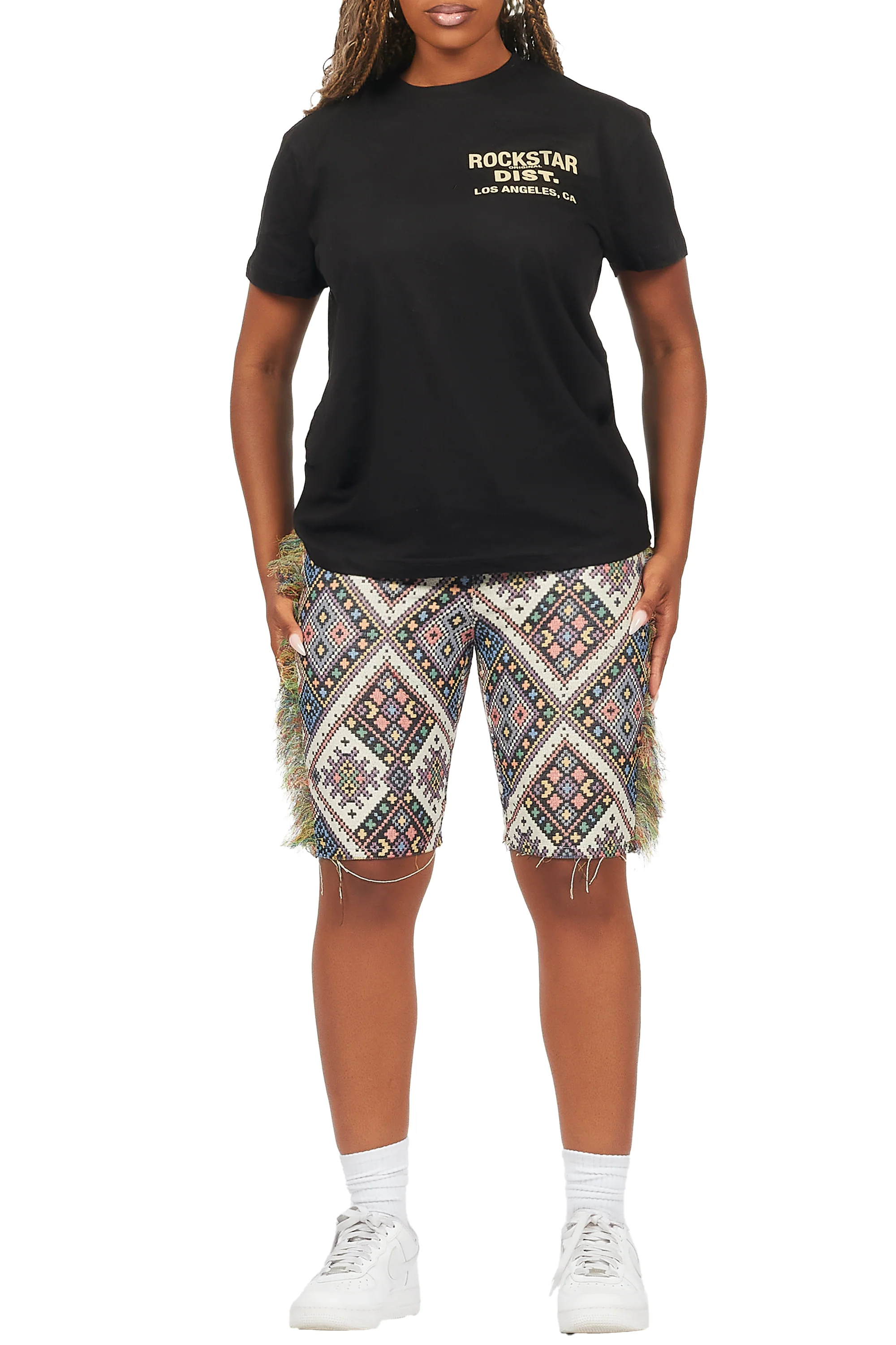 Missy Black/Beige T-Shirt Short Set - Image 11