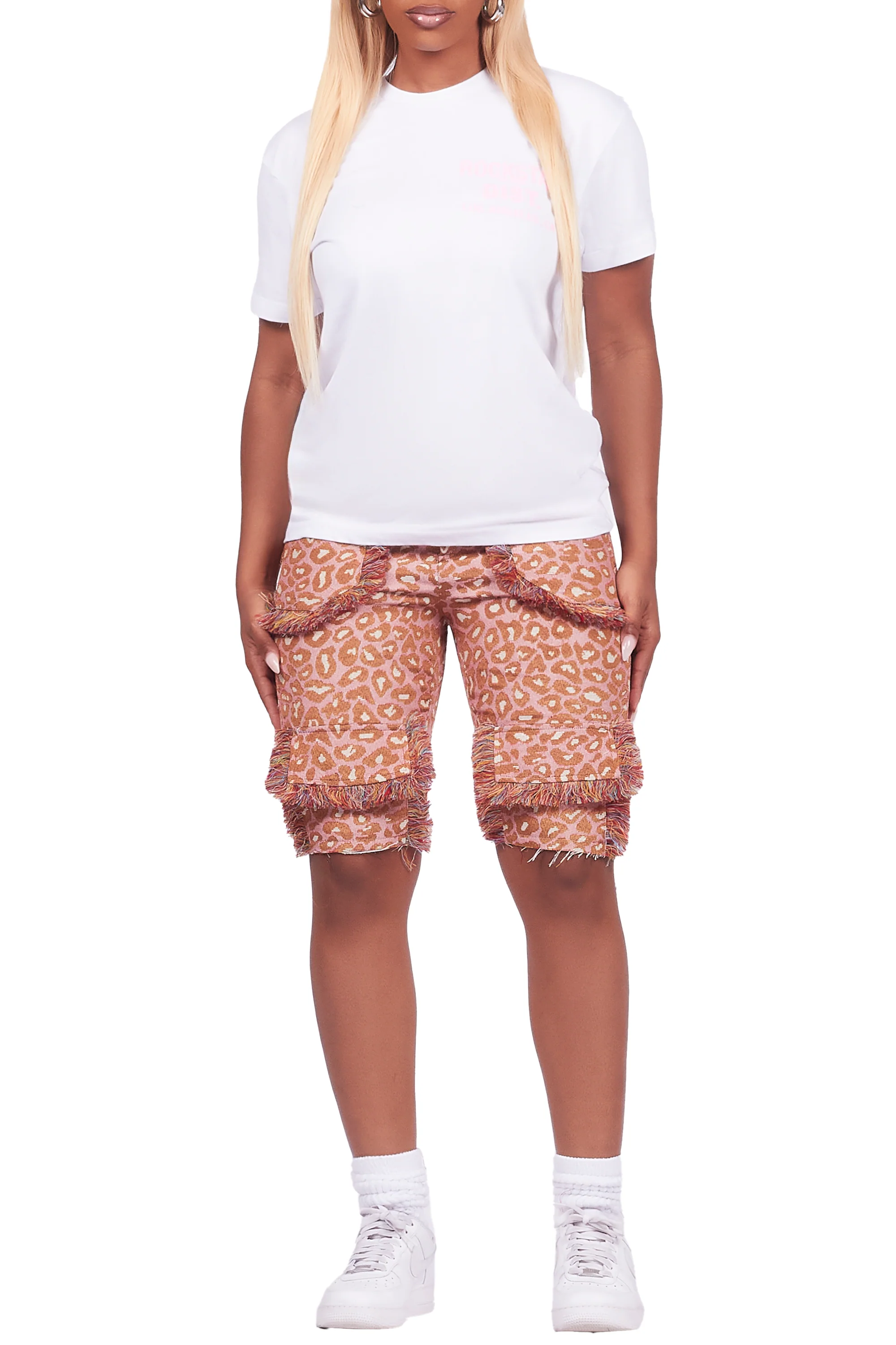 Jelissa White/Pink T-Shirt Short Set - Image 10