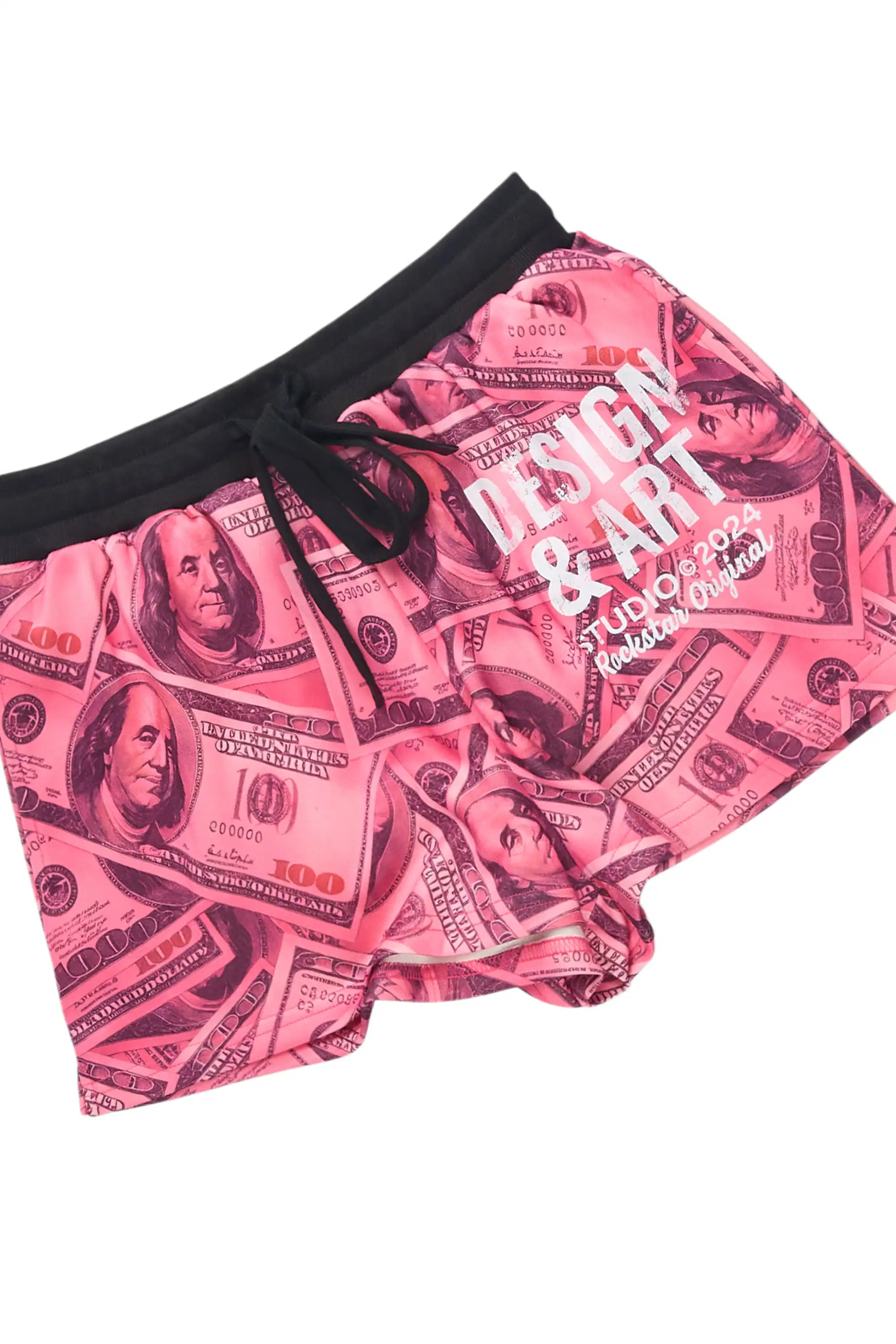 Sidney Pink Money Zip Up Short Set with Fur Hood - Image 9