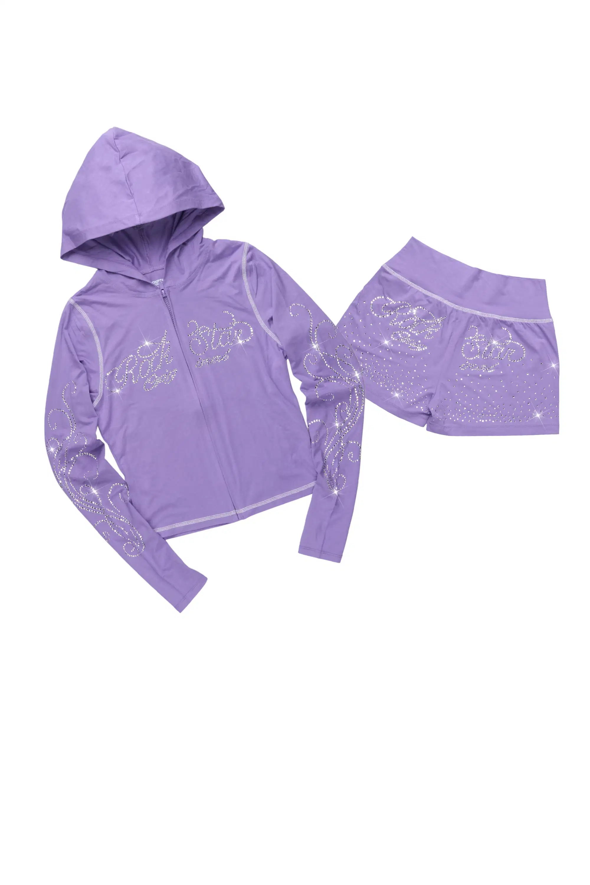 Joella Purple Rhinestone Short Set - Image 3