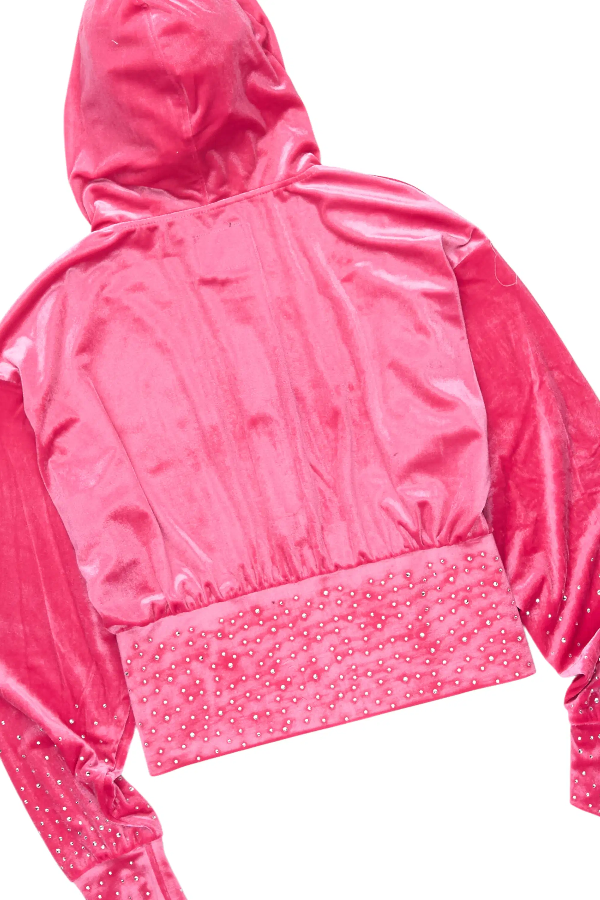 Rachell Hot Pink Rhinestone Velour Short Set - Image 7