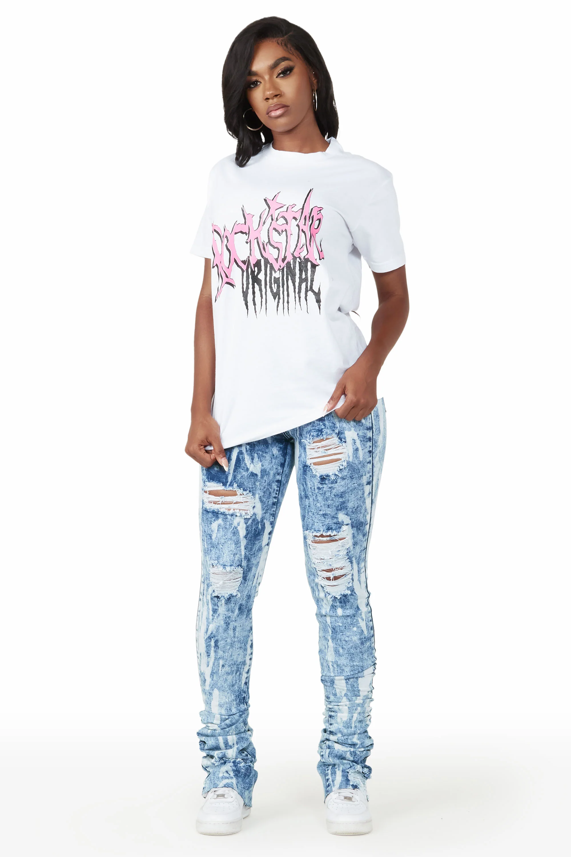 Susana White Oversized Tee - Image 5
