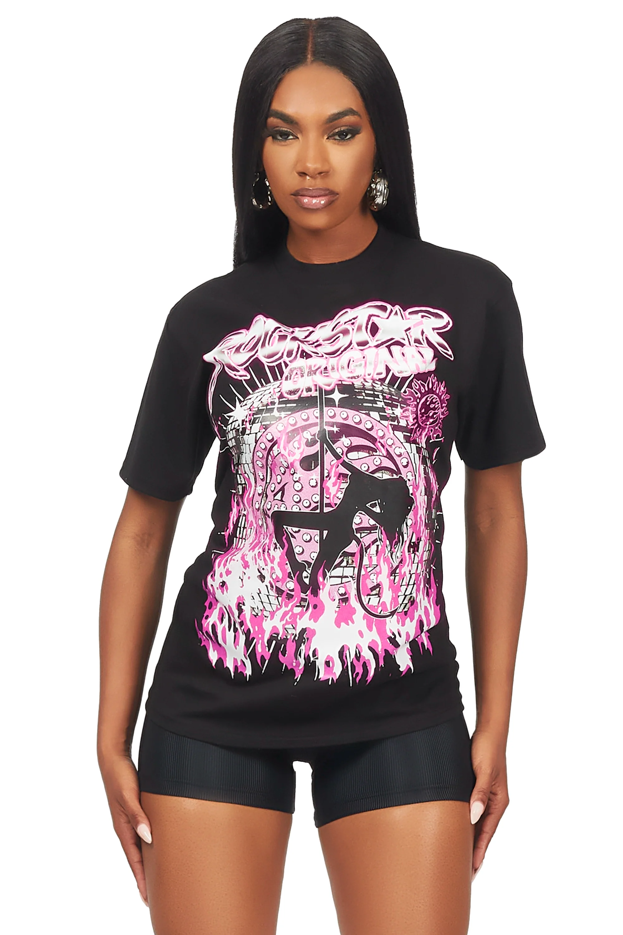 Sonya Black Oversized T-Shirt - Image 3