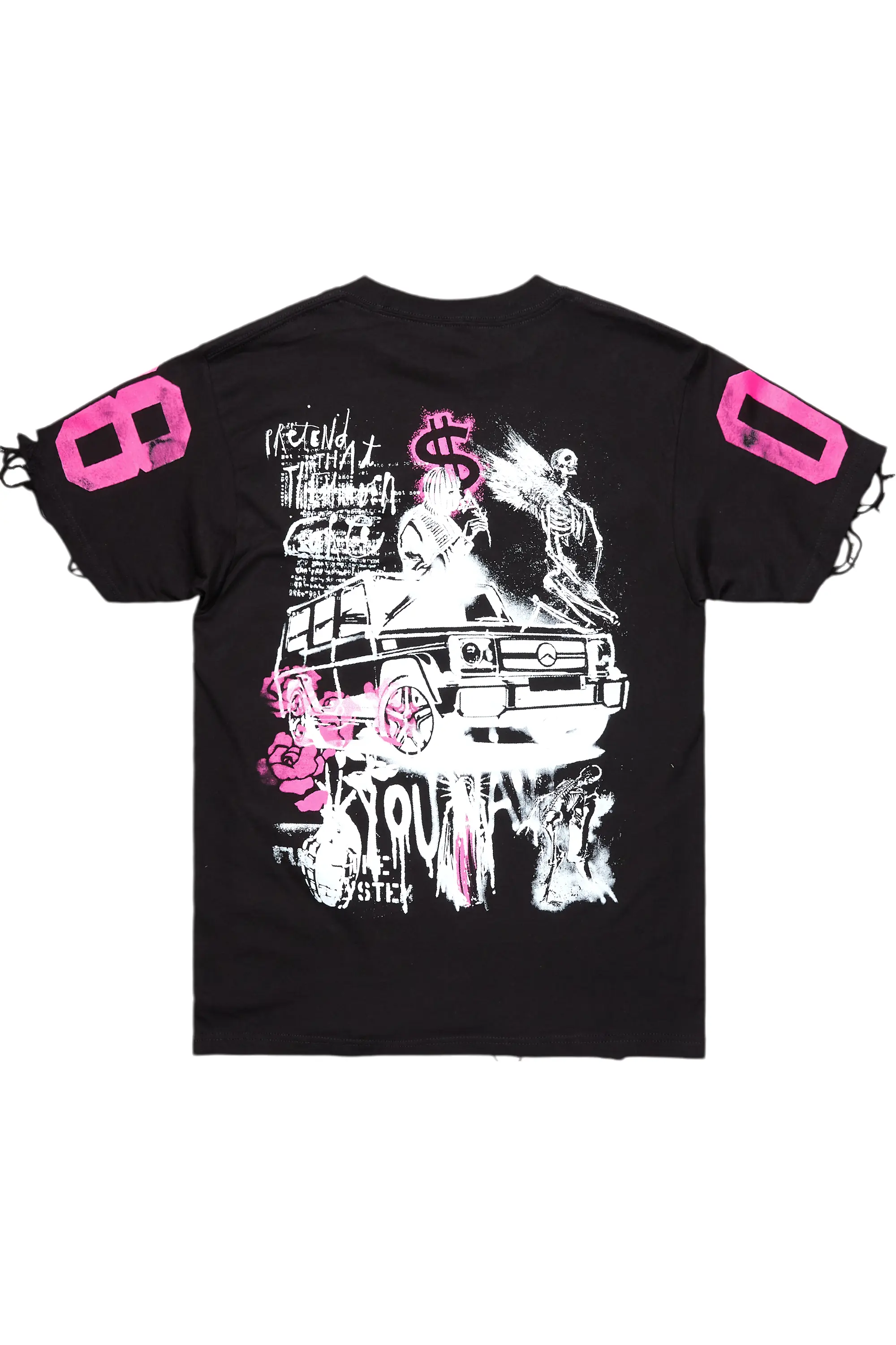 Kammile Black/Pink Oversized T-Shirt - Image 3