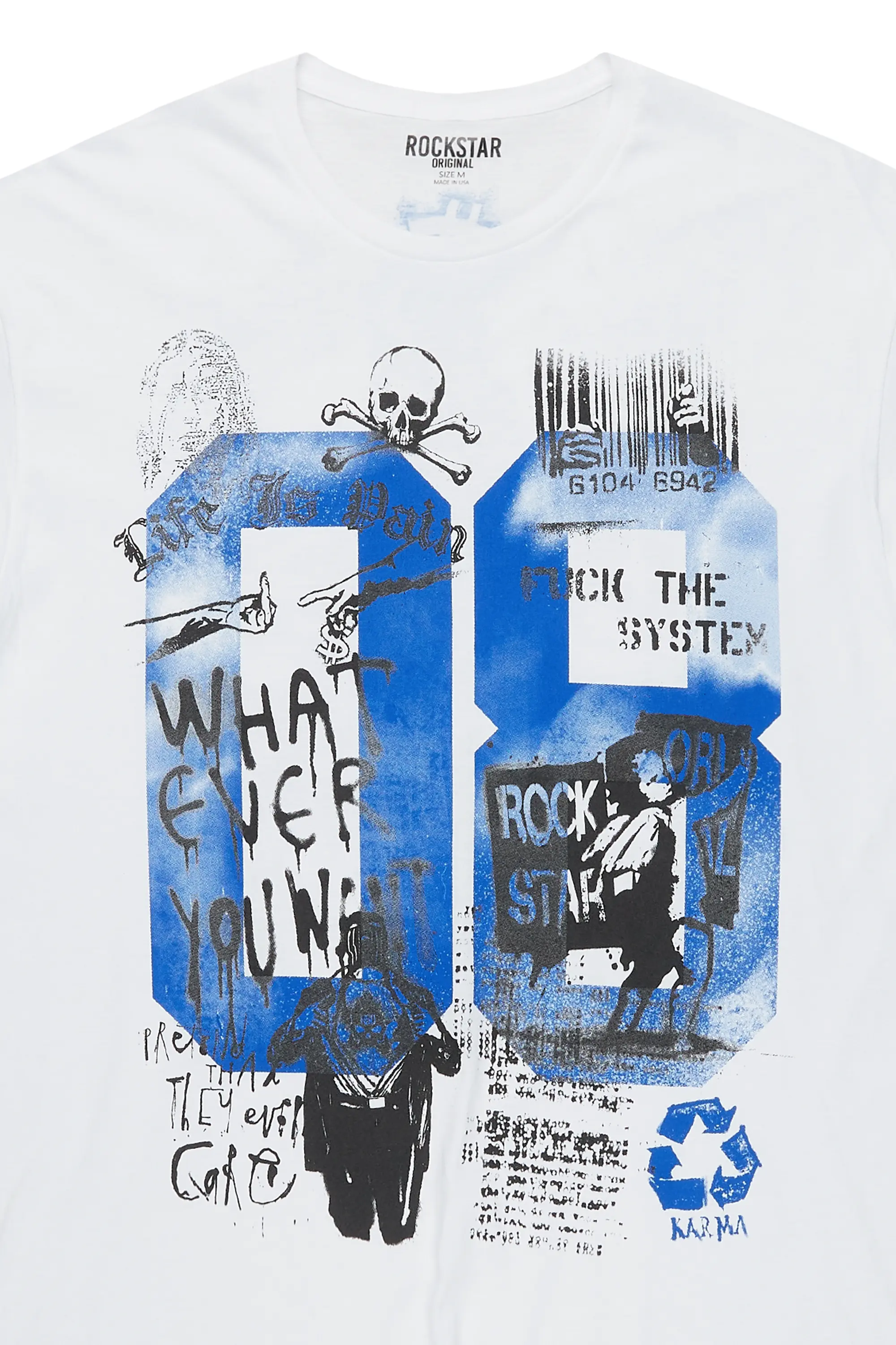 Kammile White/Blue Oversized T-Shirt - Image 2
