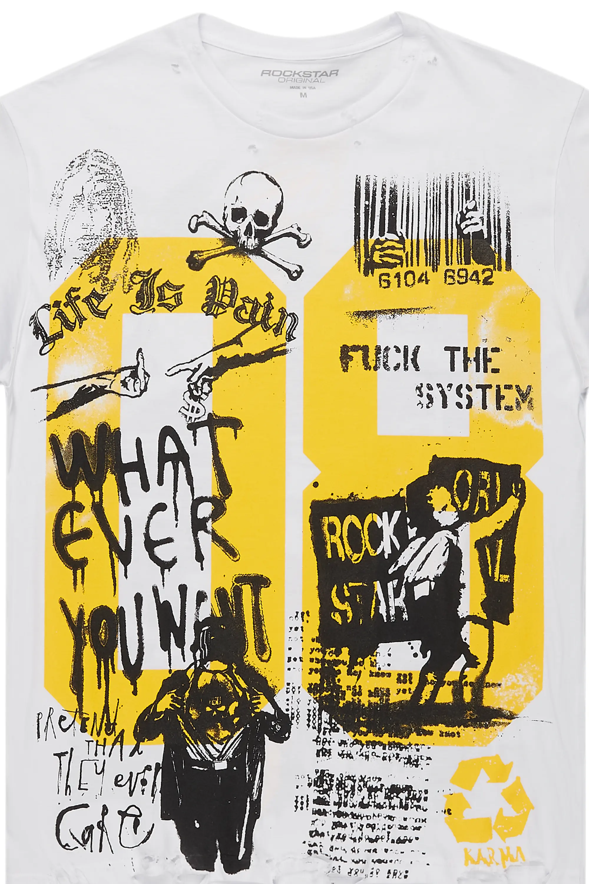 Kammile White/Yellow Oversized T-Shirt - Image 2