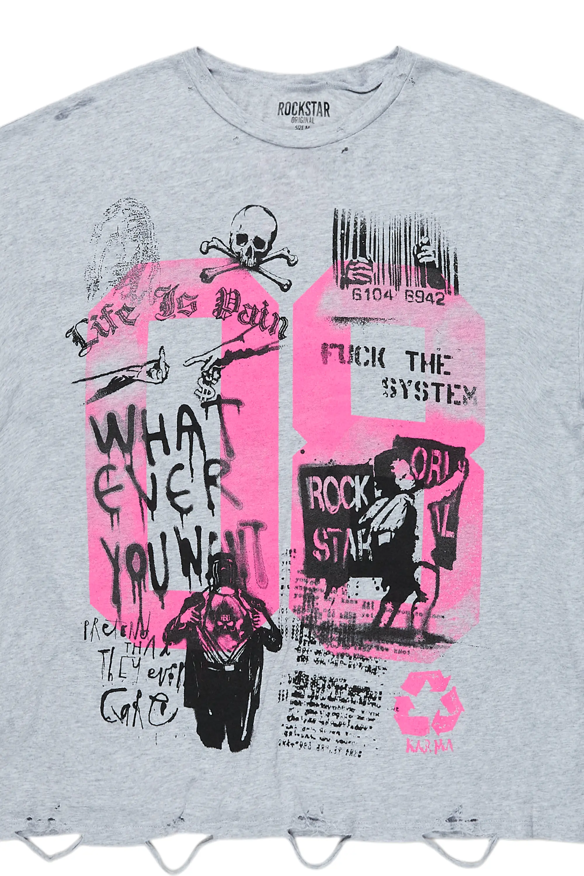 Sharrie Heather Grey Oversized T-Shirt - Image 4
