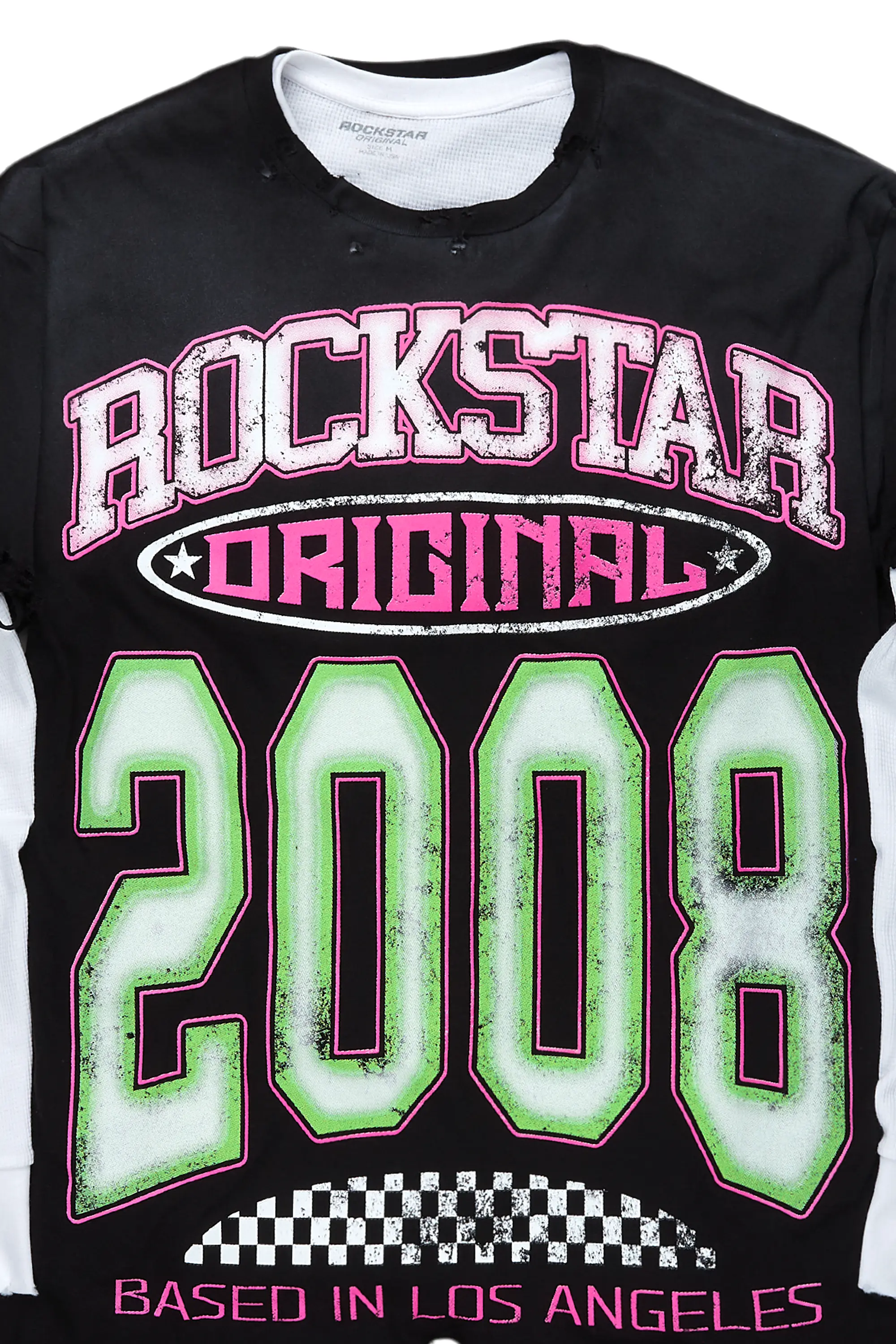 Renee Black/Pink Double Layer Graphic T-Shirt - Image 2