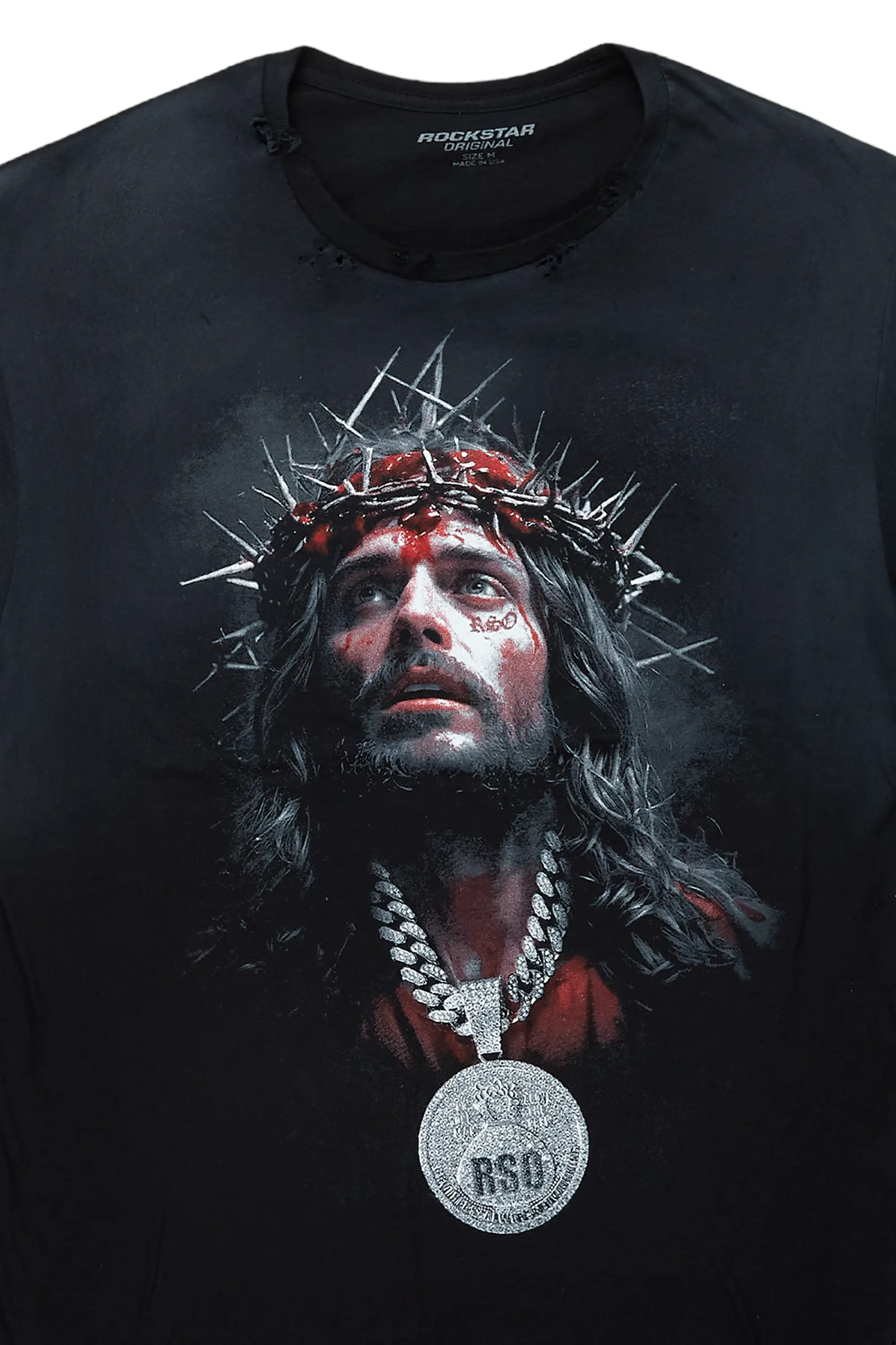 Rongela Black Oversized T-Shirt - Image 2