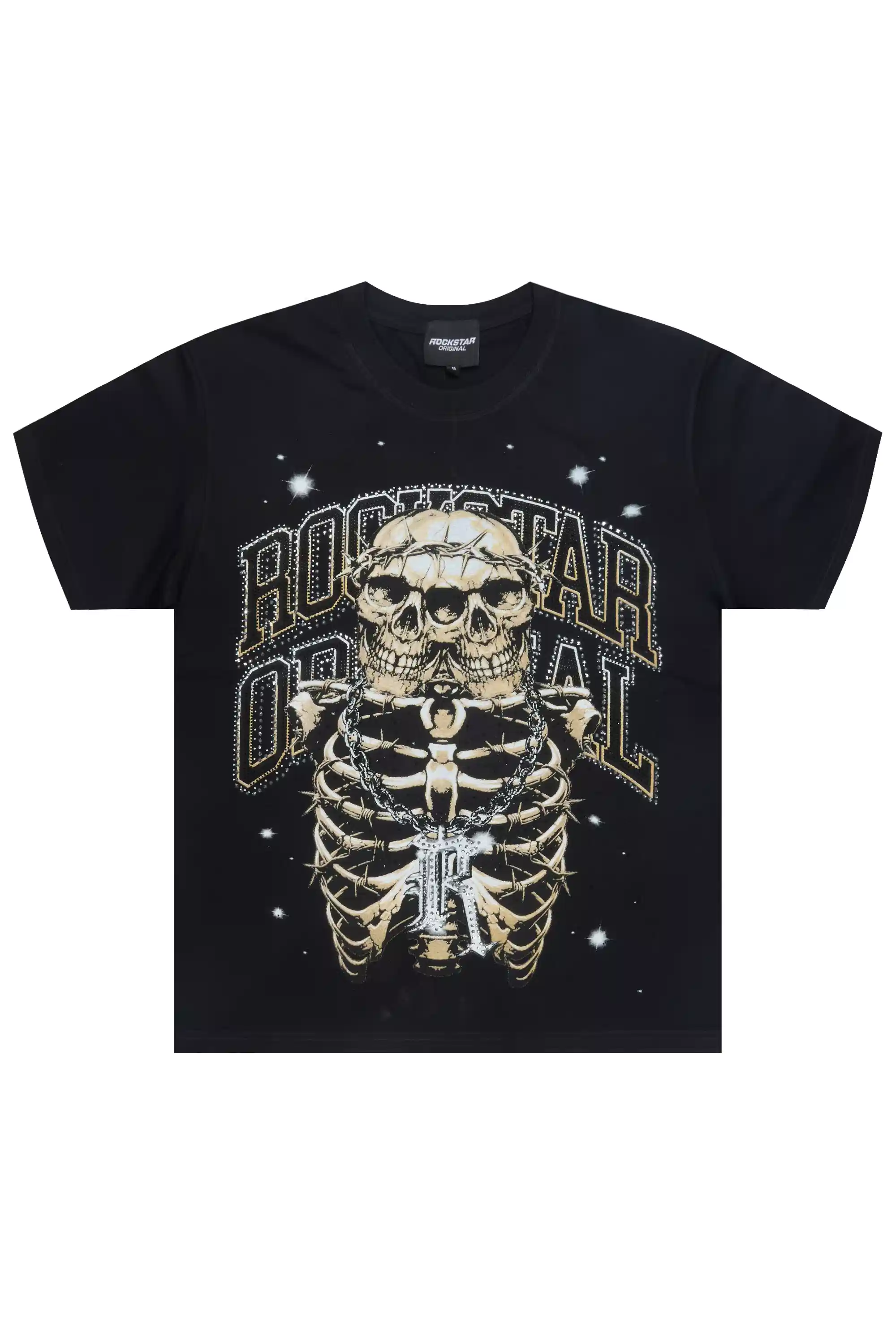 Iyonna Black Rhinestone Short Sleeve Tee - Image 2