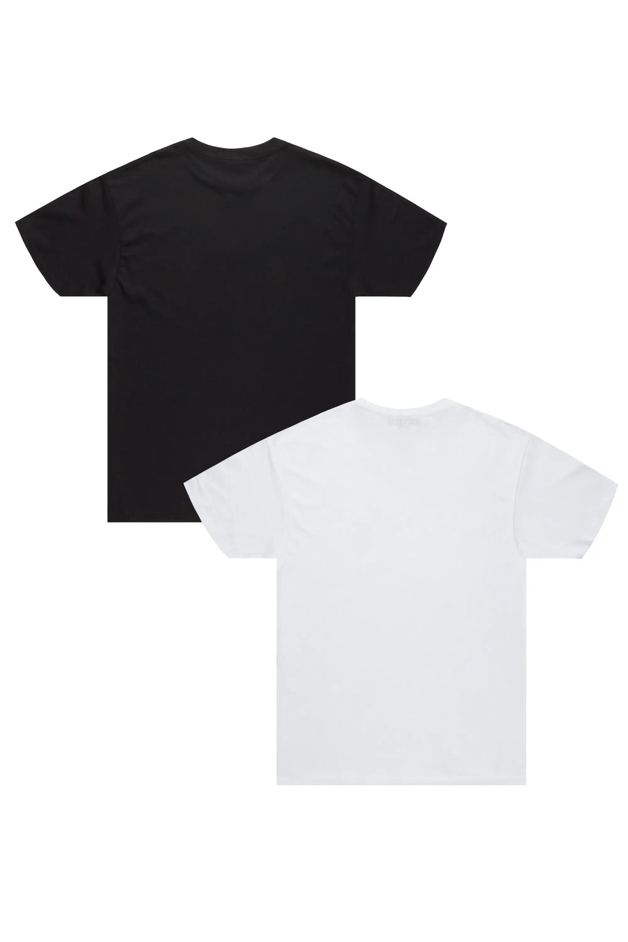 Womens Basic Rockstar Black/White 2 Pack Plain T-Shirts - Image 2