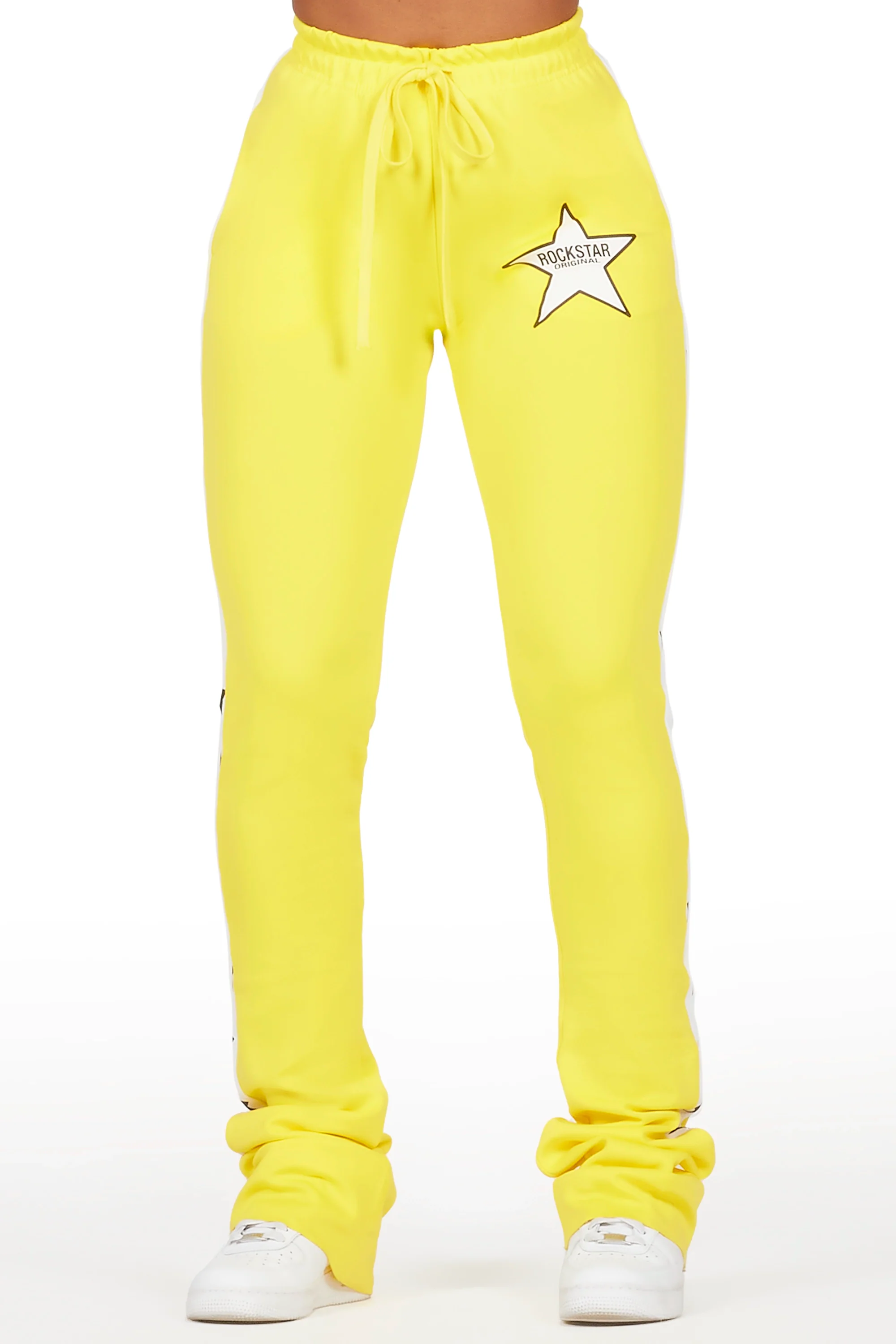 Kevona Yellow Super Stacked Track Pant - Image 3