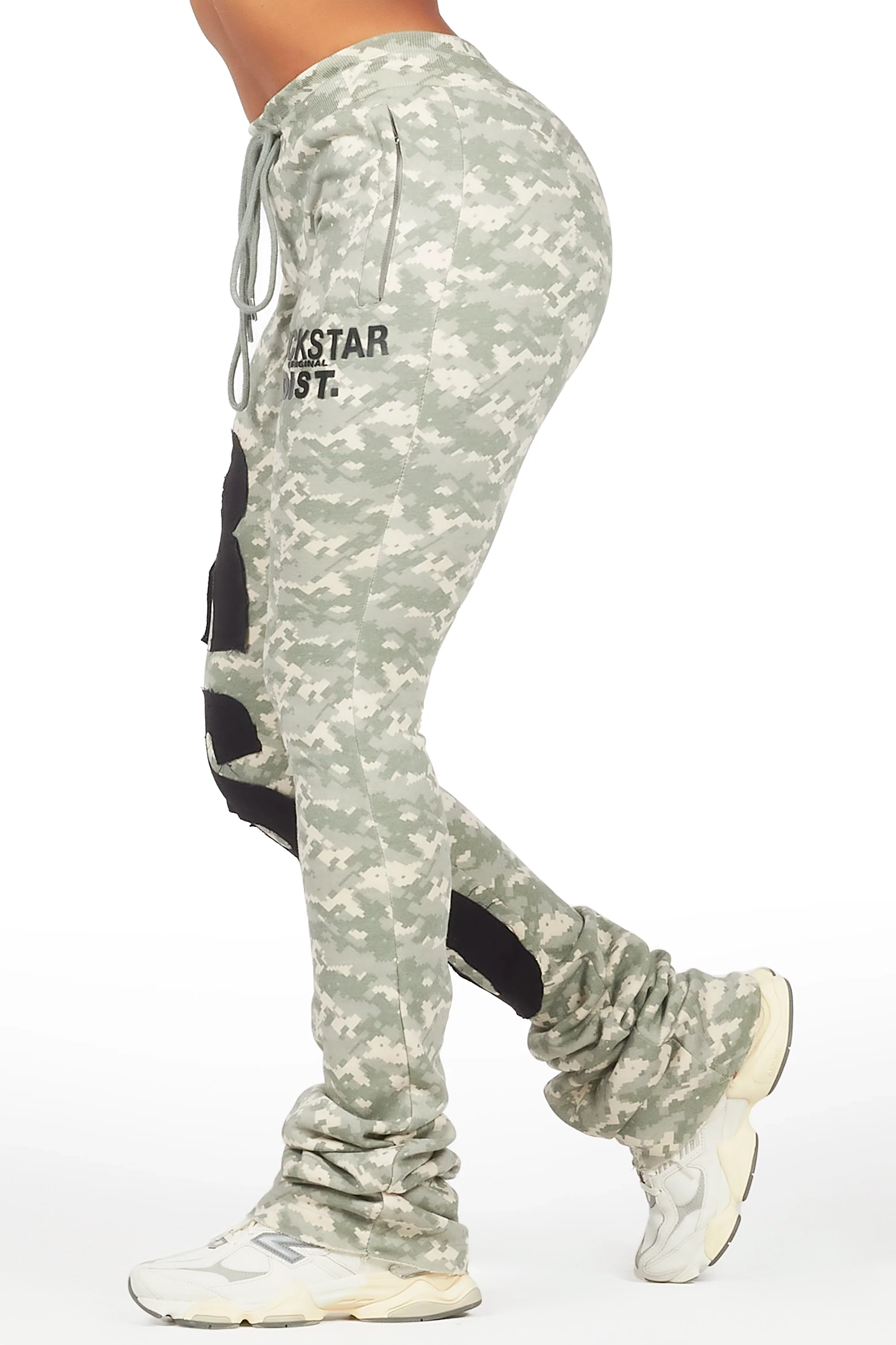 Tatiana Digital Camo Super Stacked Track Pant - Image 4