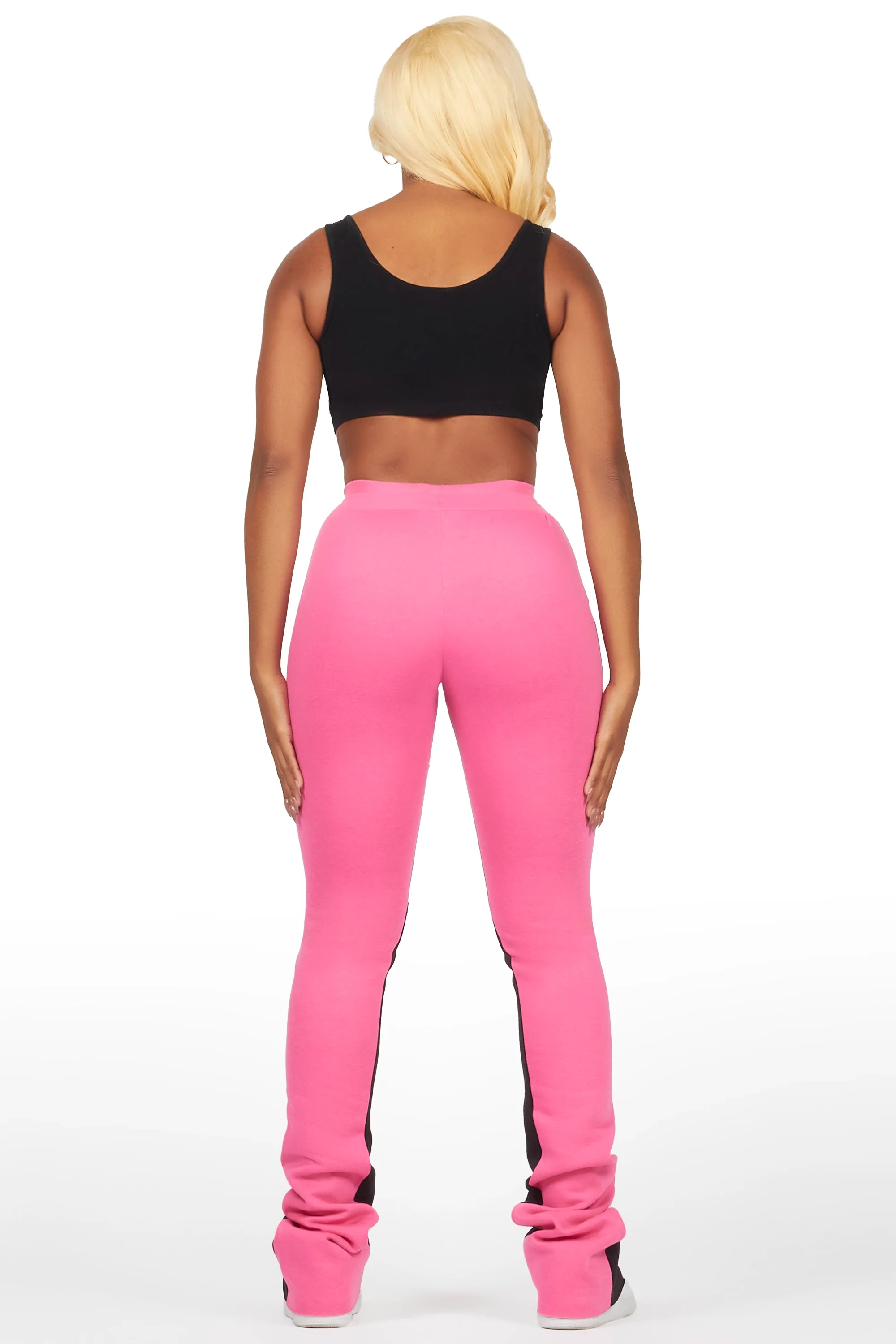 Karenthia Hot Pink Stacked Flare Pant - Image 5