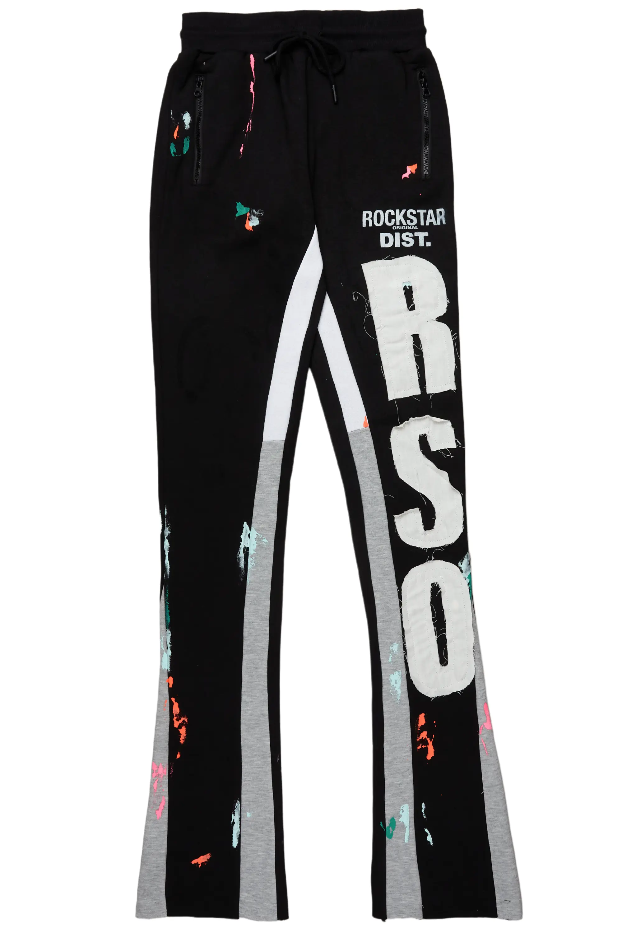 Toriauna Black Stacked Track Pant - Image 4