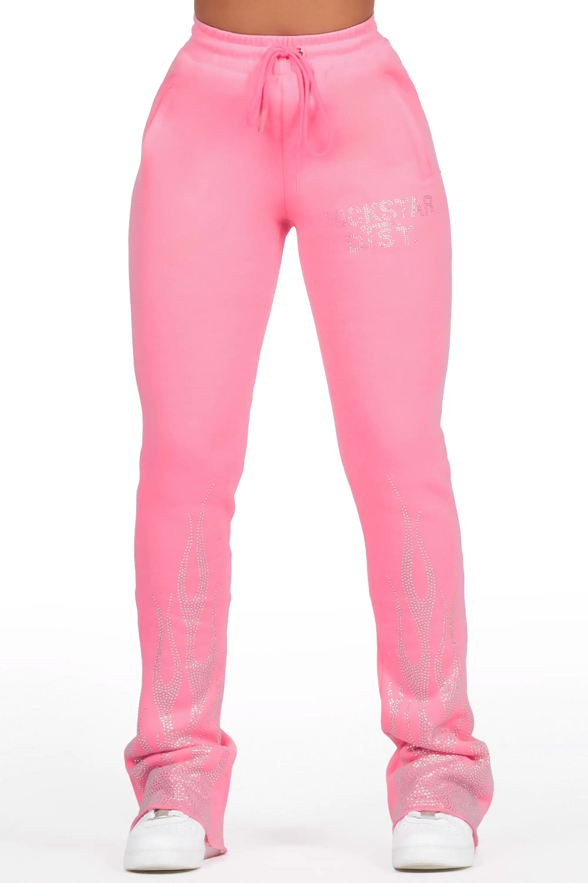 Anastesia Bubblegum Pink Stacked Track Pant - Image 2