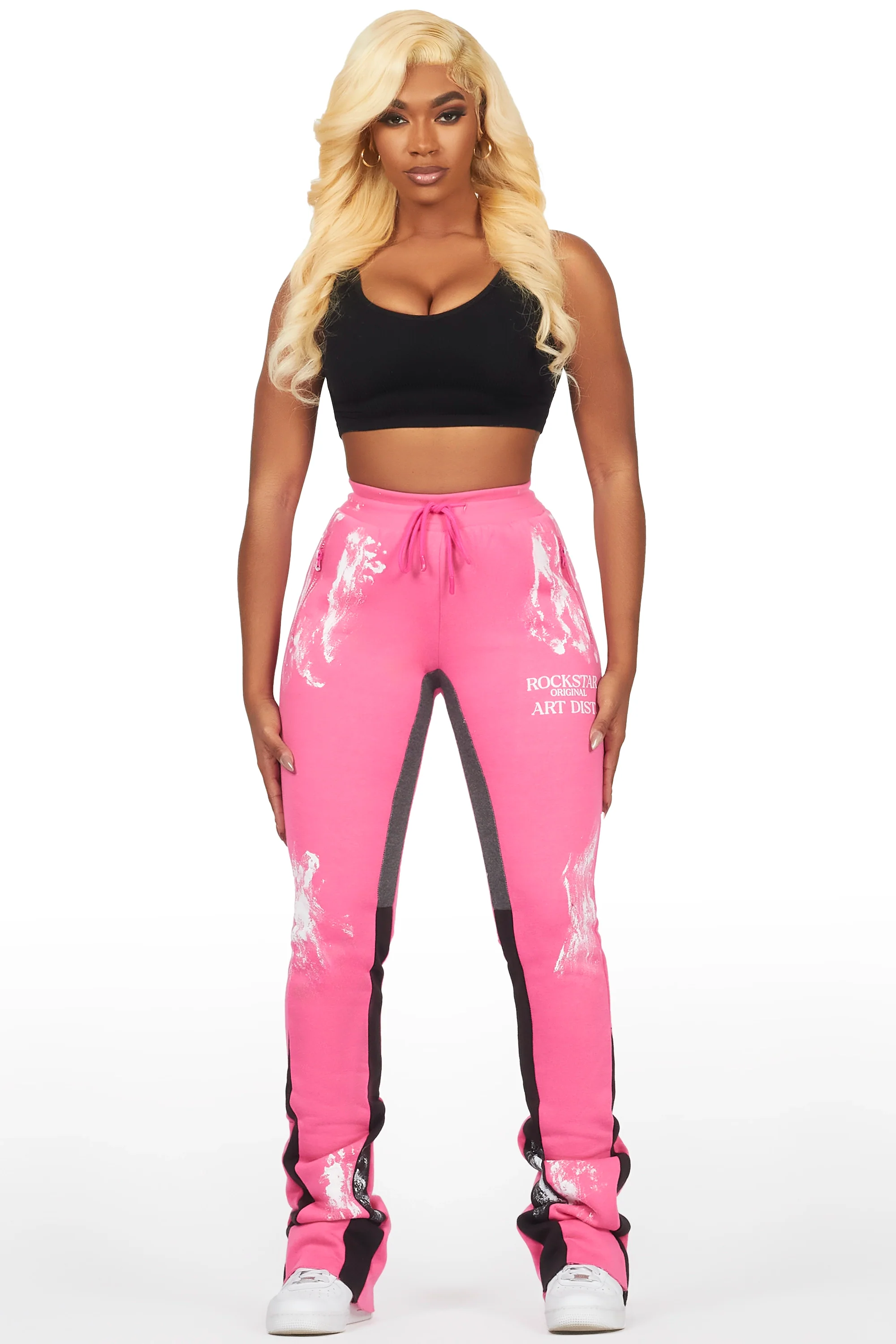 Filipa Hot Pink Stacked Flare Pant - Image 2