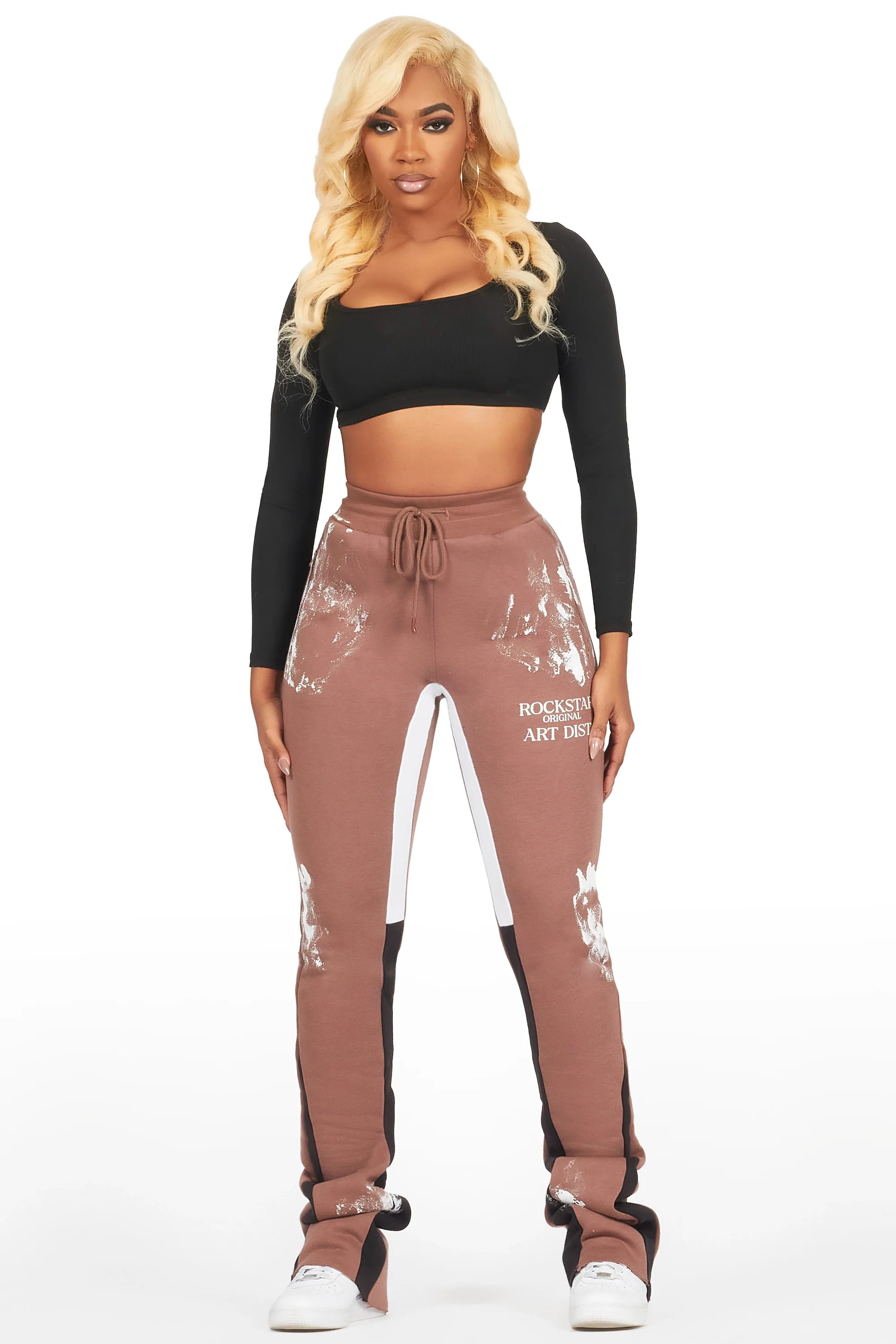 Filipa Mocha Stacked Flare Pant - Image 2