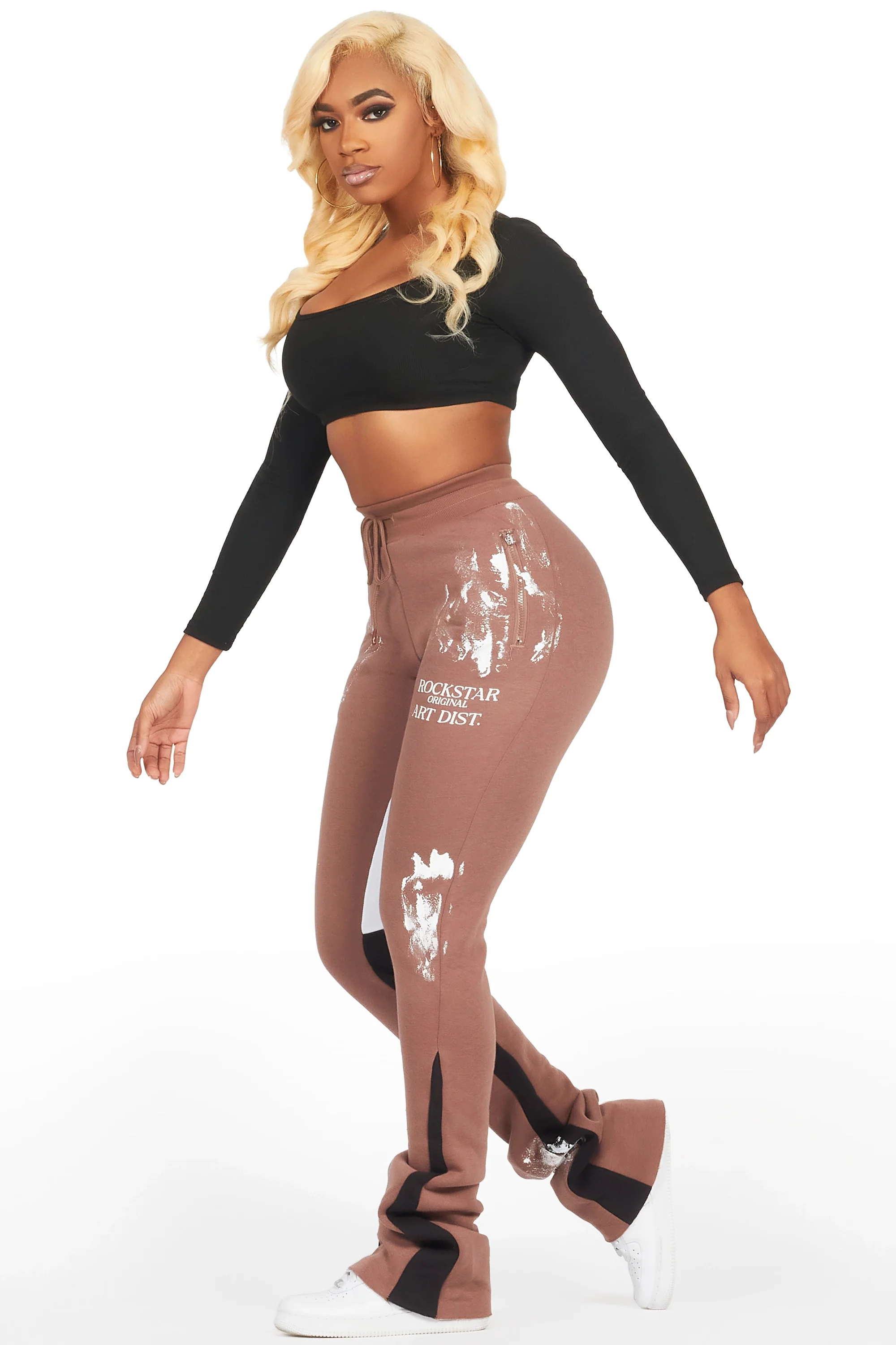 Filipa Mocha Stacked Flare Pant - Image 4