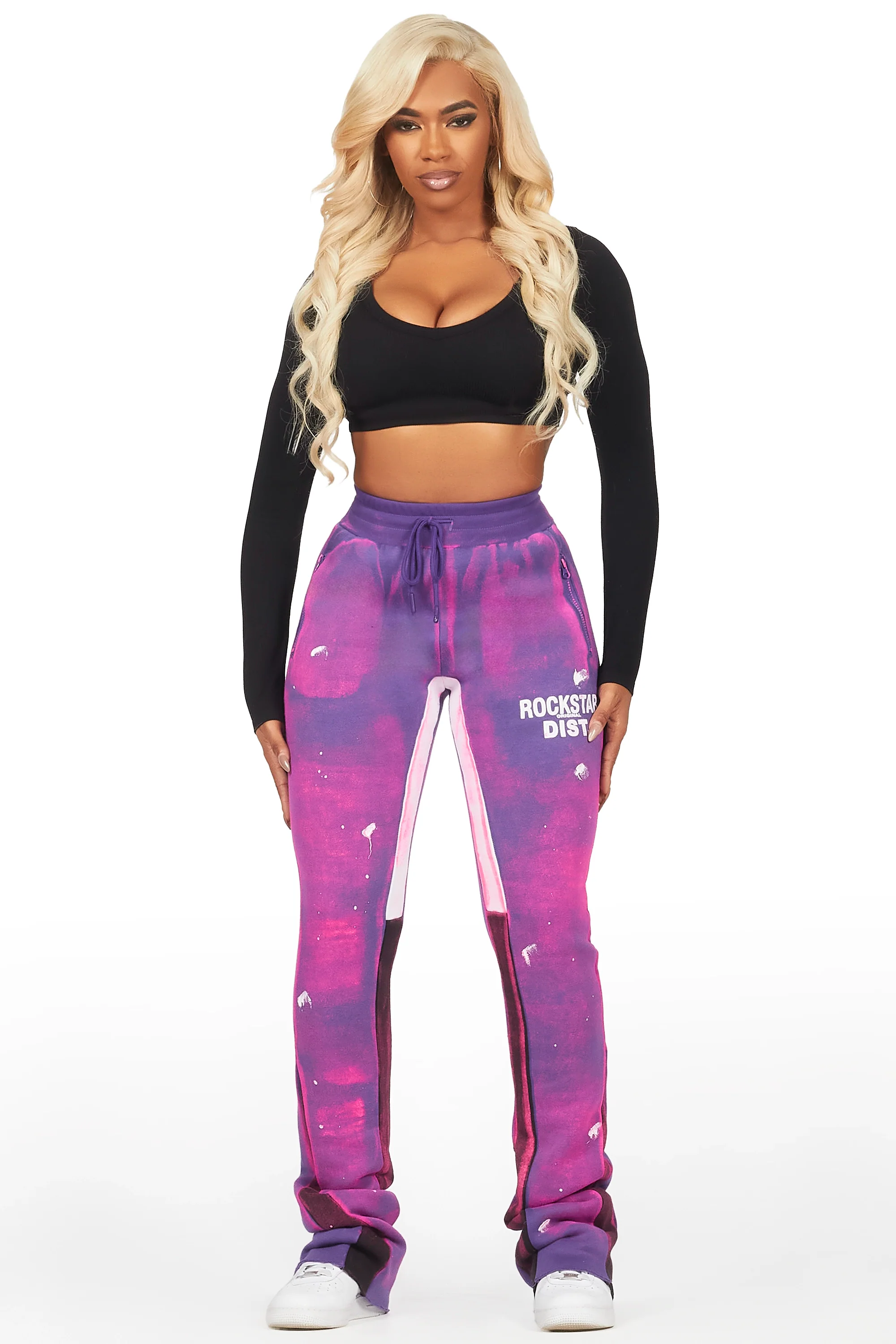 Tanisha Purple Stacked Flare Pant - Image 2