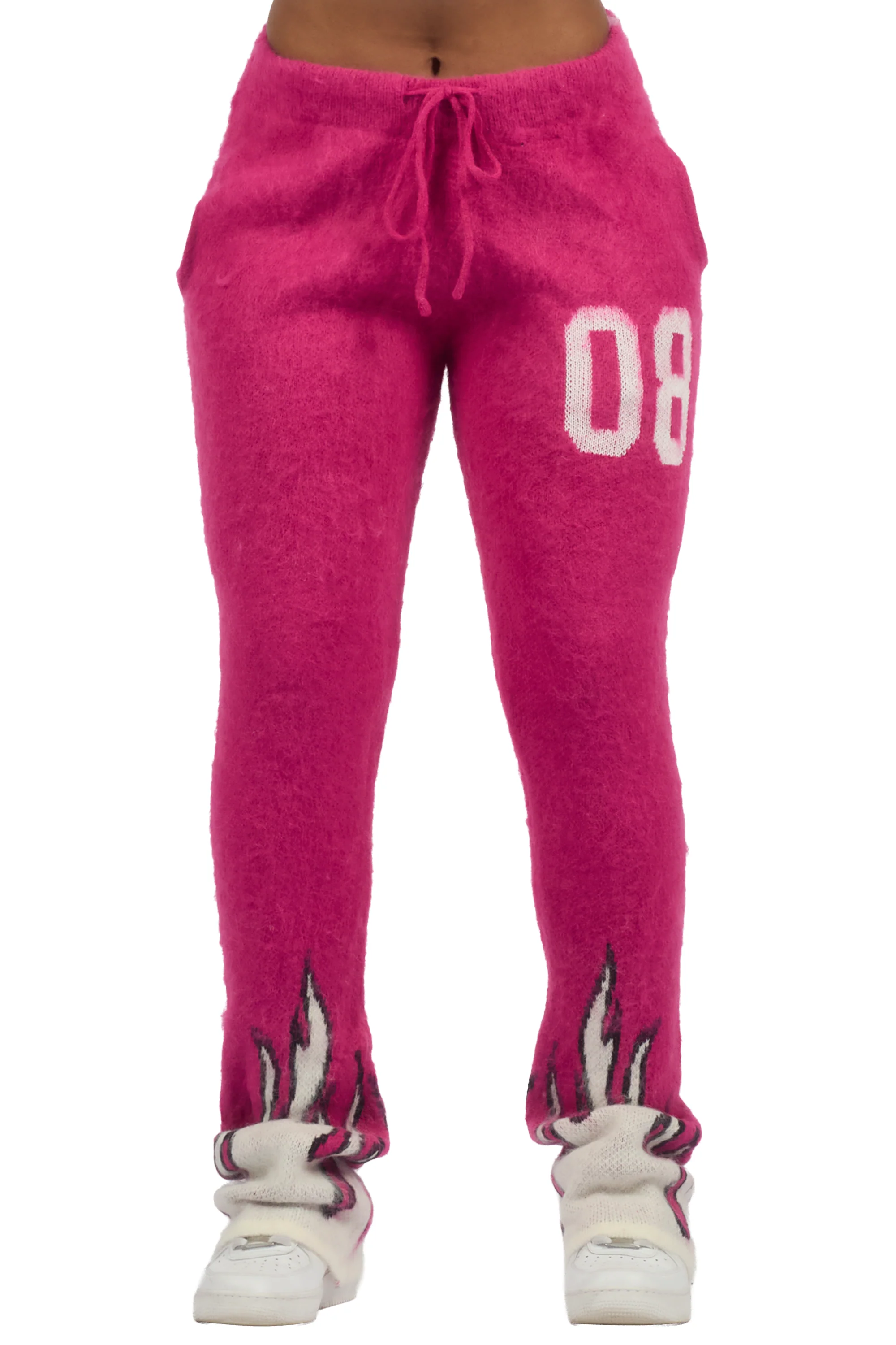 Della Pink Mohair Stacked Track Pant - Image 9