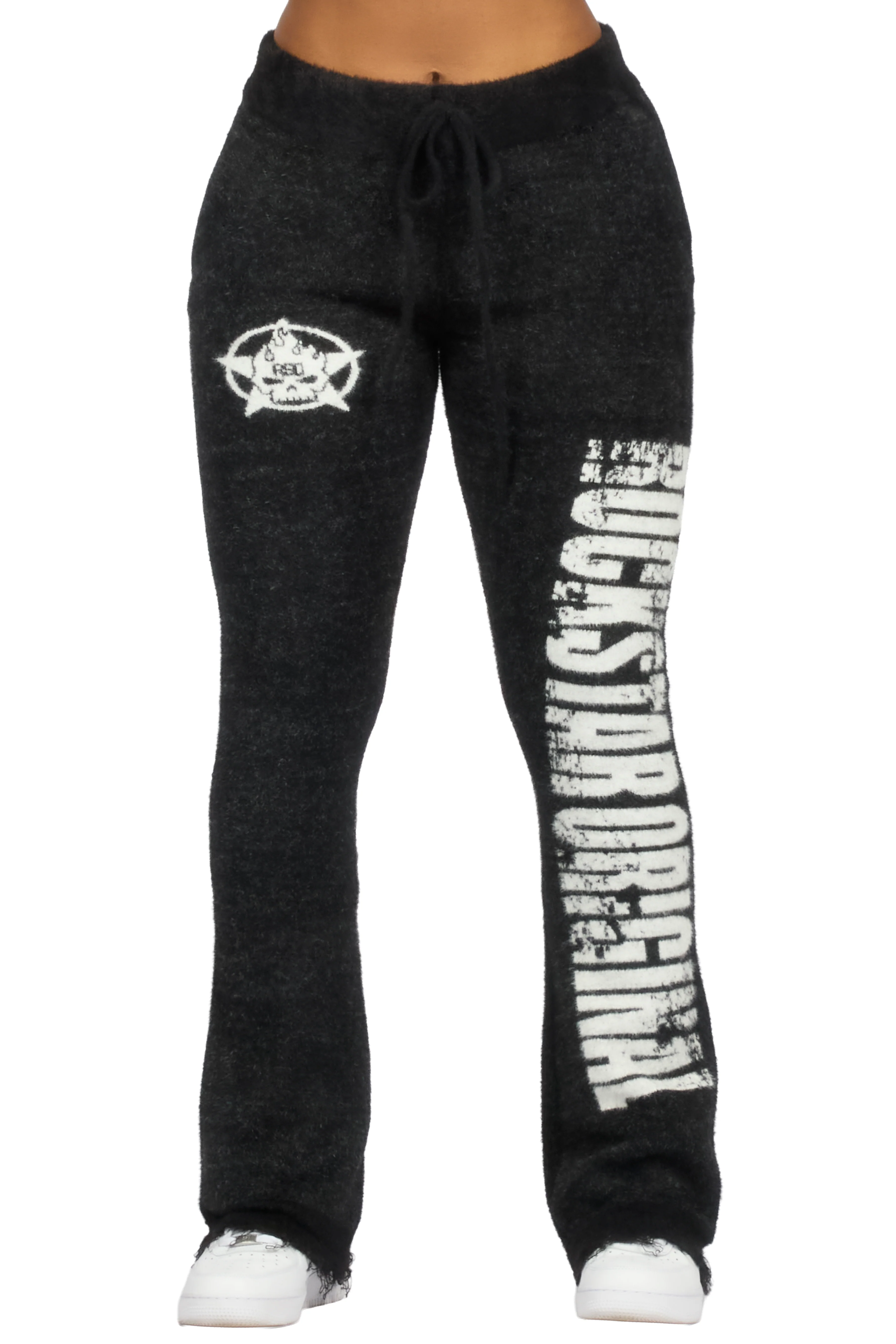 Keeya Black Mohair Stacked Track Pant - Image 7
