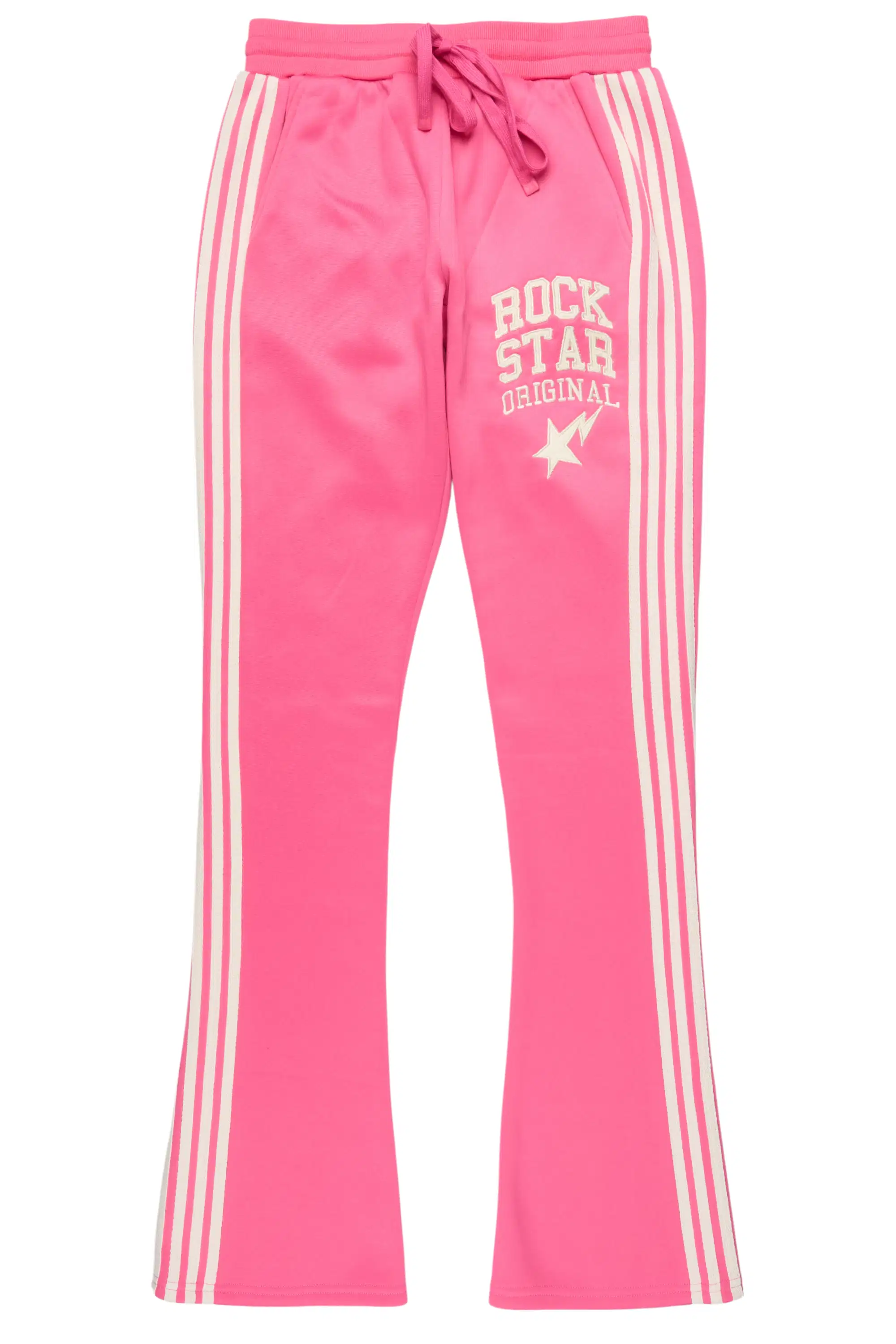 Briana Hot Pink Stacked Track Pant - Image 2
