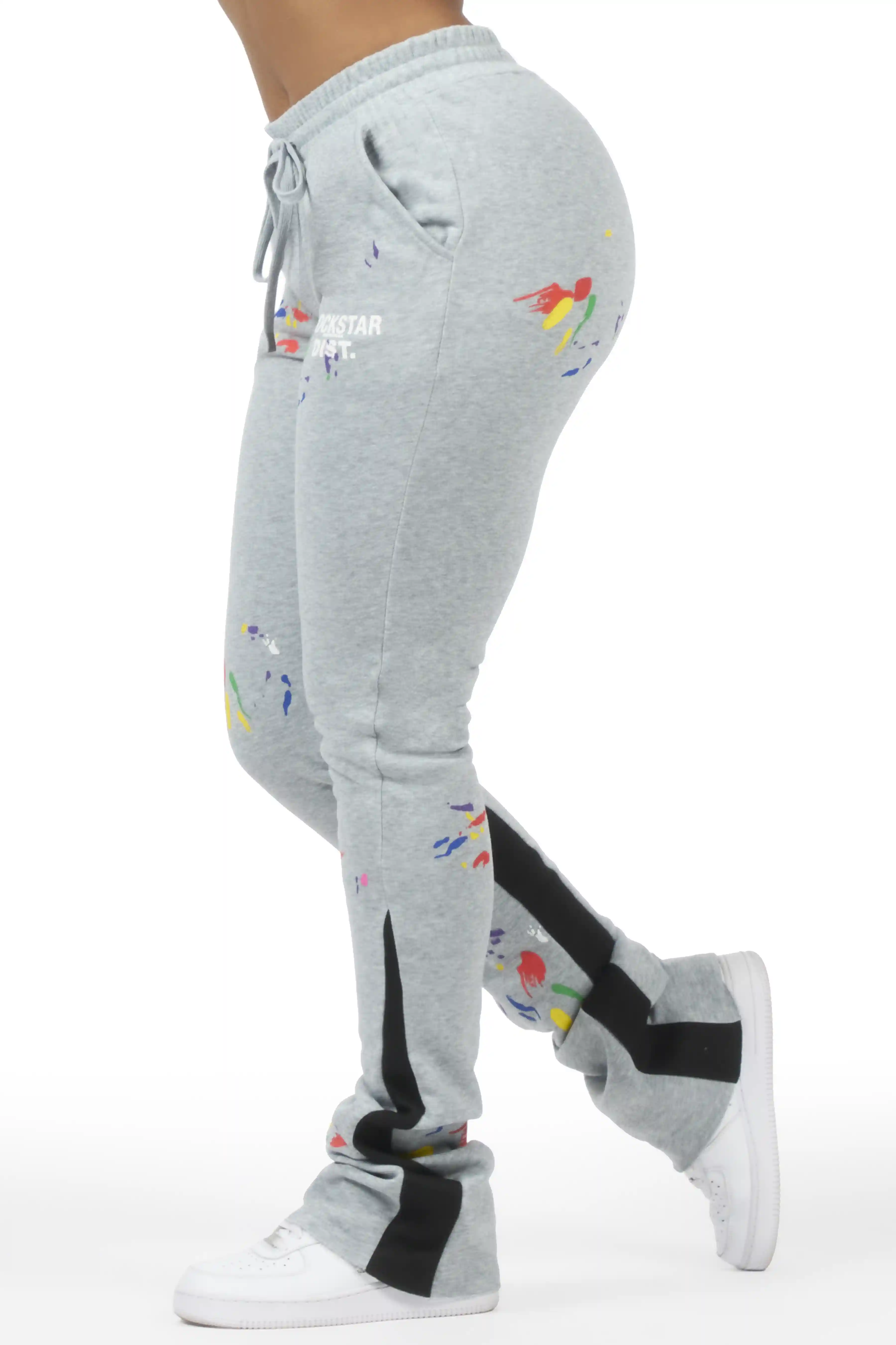 Karenthia 2.0 Heather Grey Stacked Track Pant