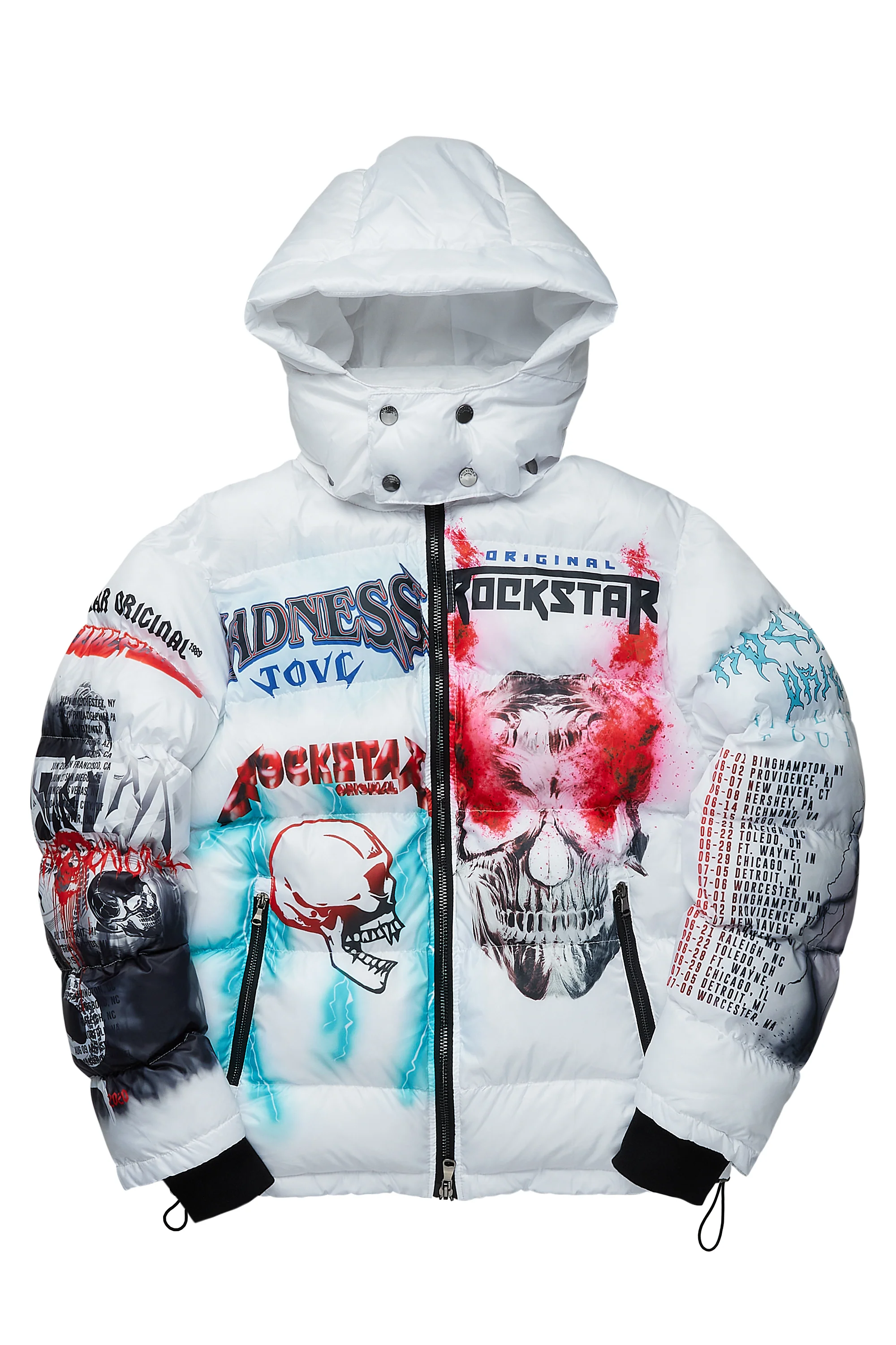Nash White Graphic Print Puffer Jacket - Image 2
